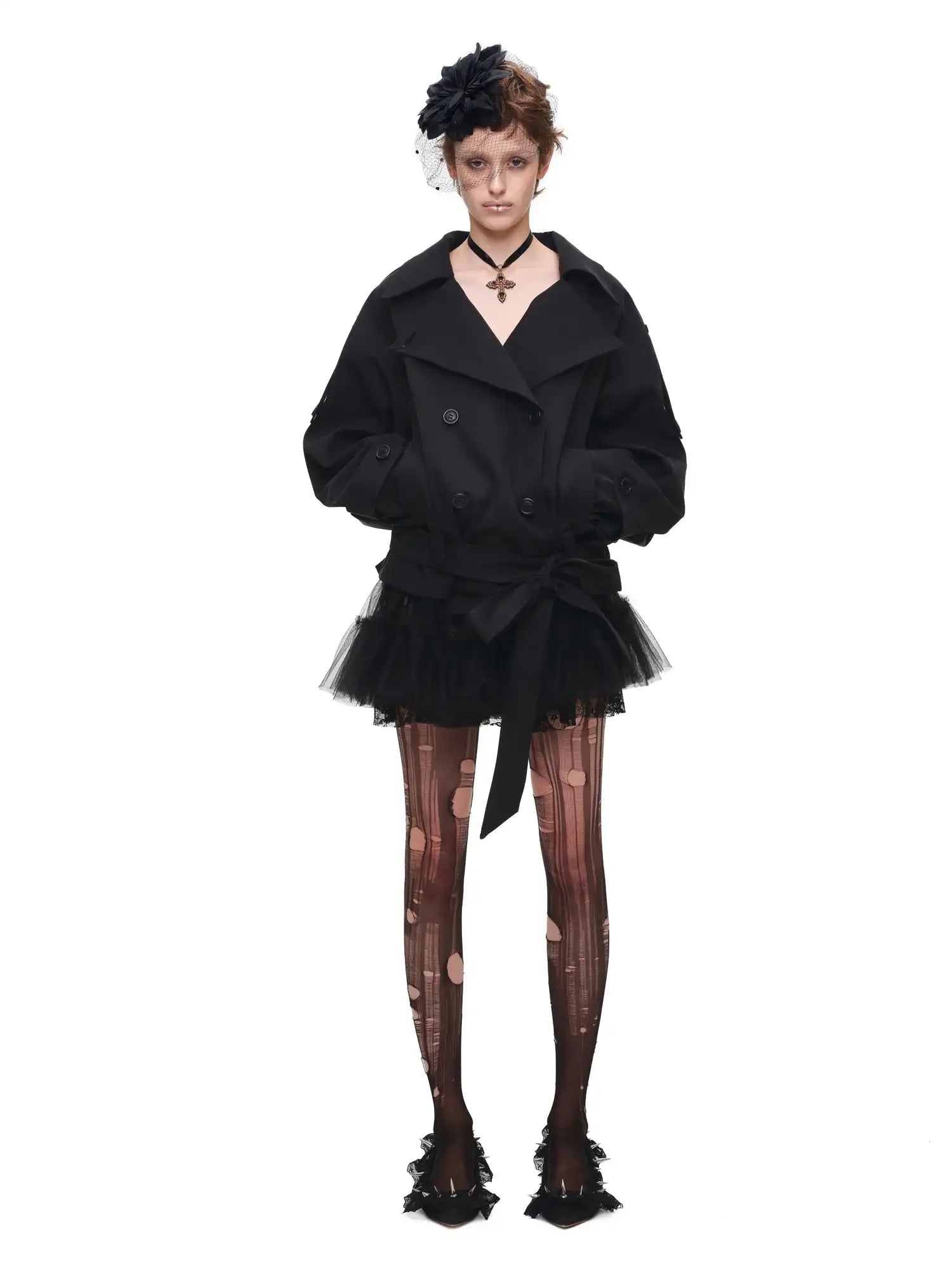 1Jinn Studio Double-Breasted Oversized Crop Trench Coat | Canton Collective