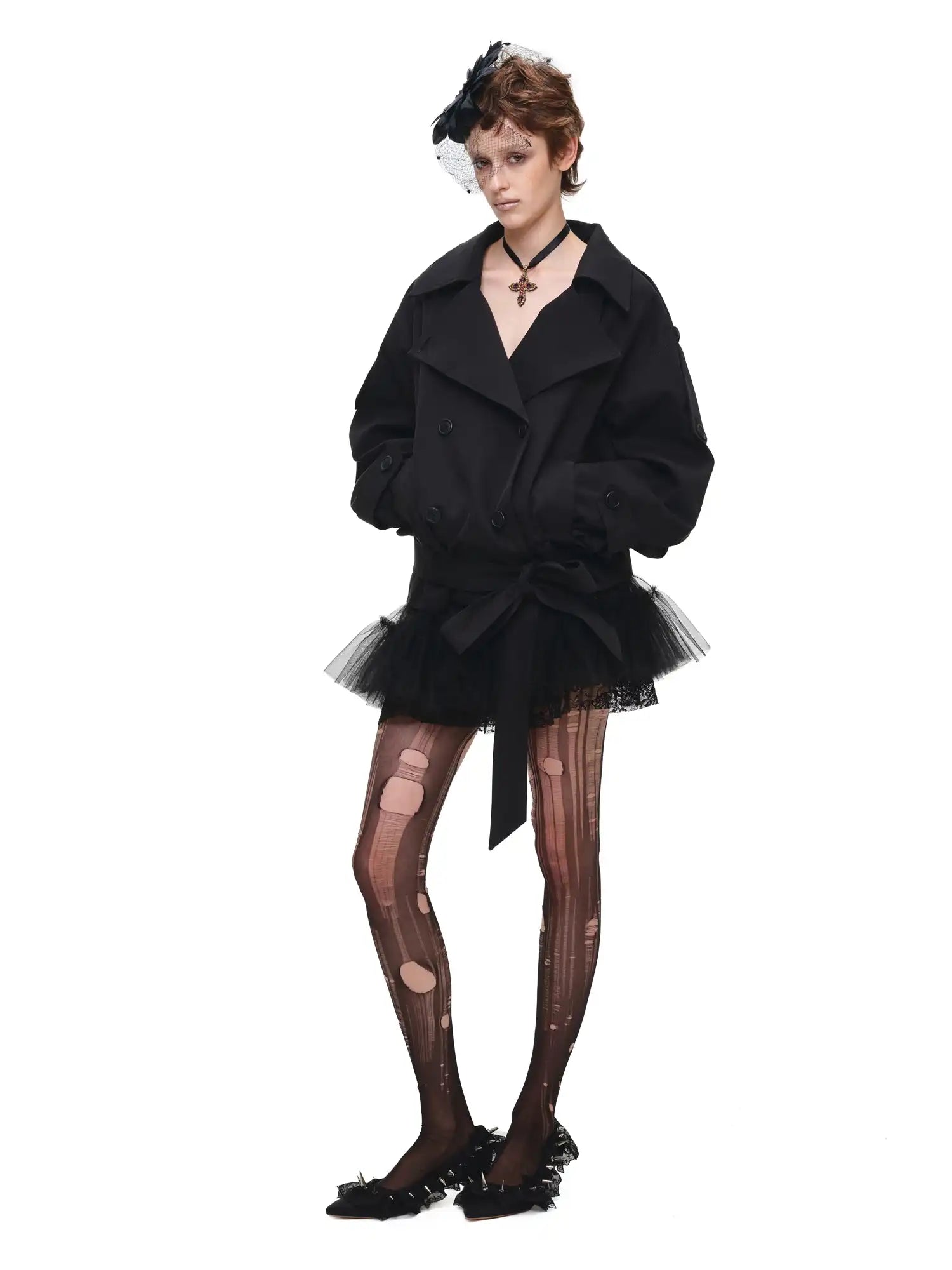 1Jinn Studio Double-Breasted Oversized Crop Trench Coat | Canton Collective
