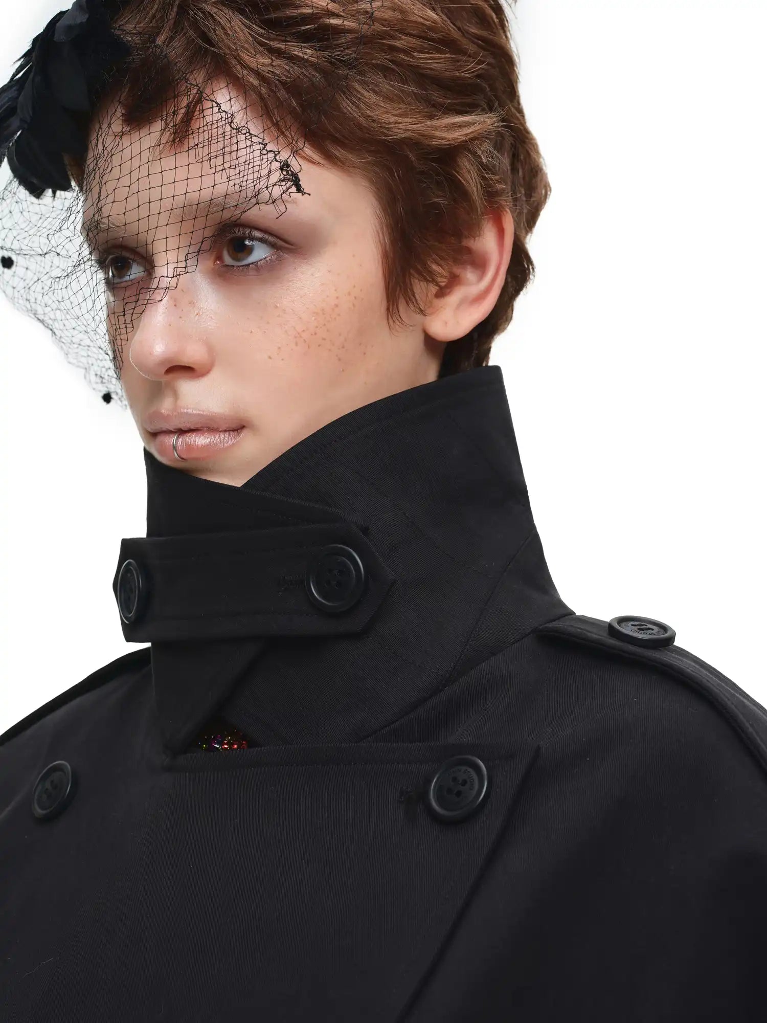 1Jinn Studio Double-Breasted Oversized Crop Trench Coat | Canton Collective