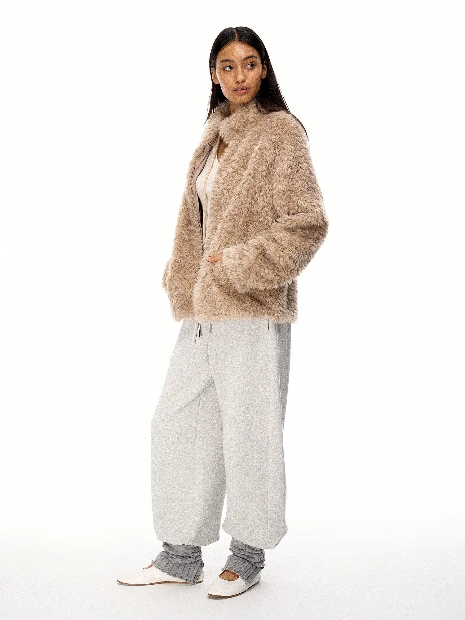 FirstFloor Drawstring Collar Waist Fur Coat | Canton Collective