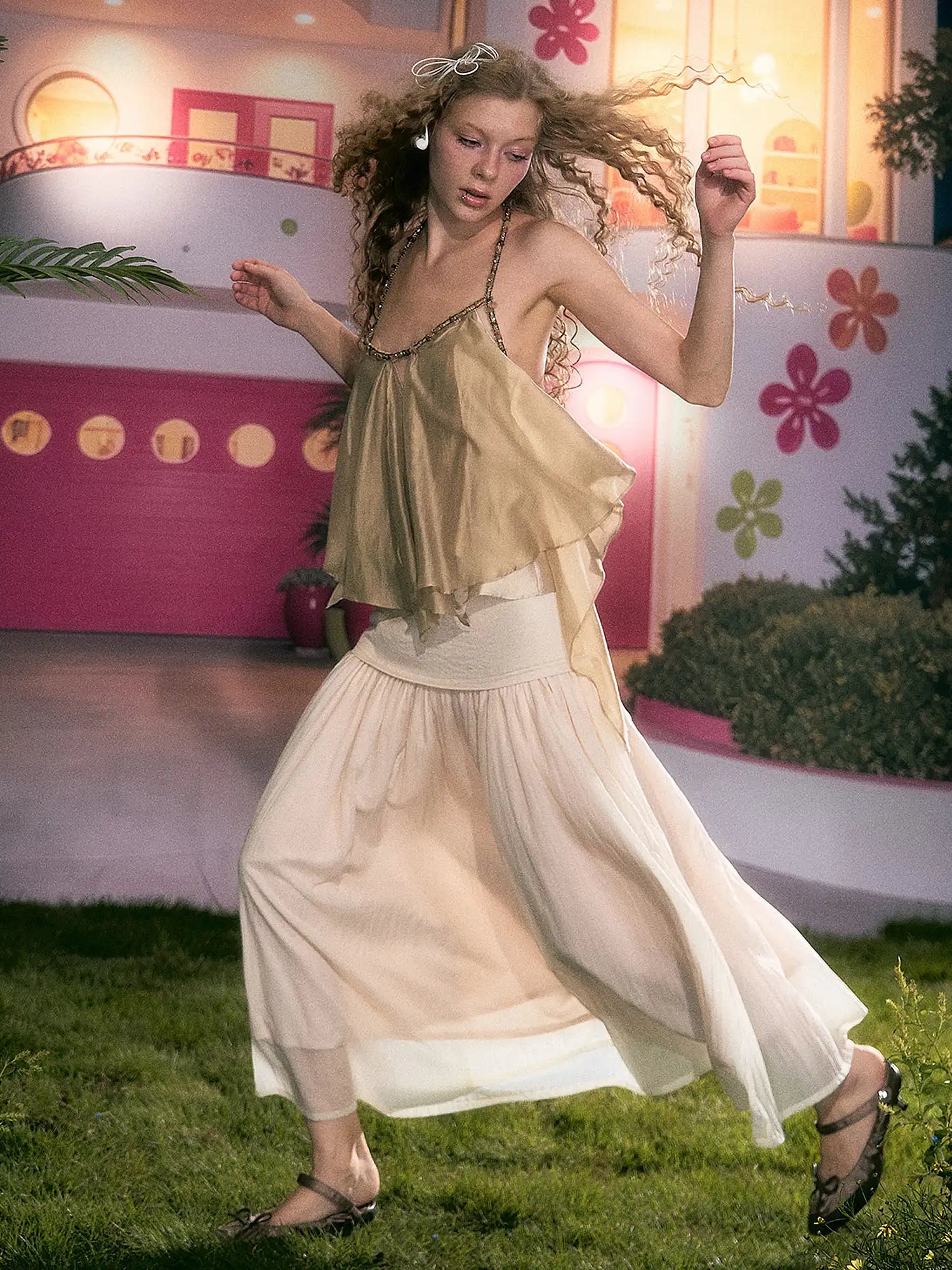 Deleteex Drop Waist Pleated Maxi Skirt | Canton Collective