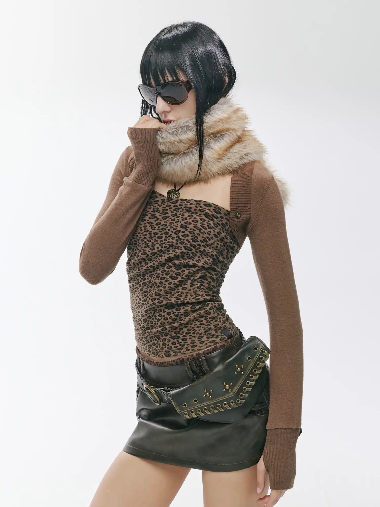 2th Desire Dual-Layer Leopard Knit Top | Canton Collective