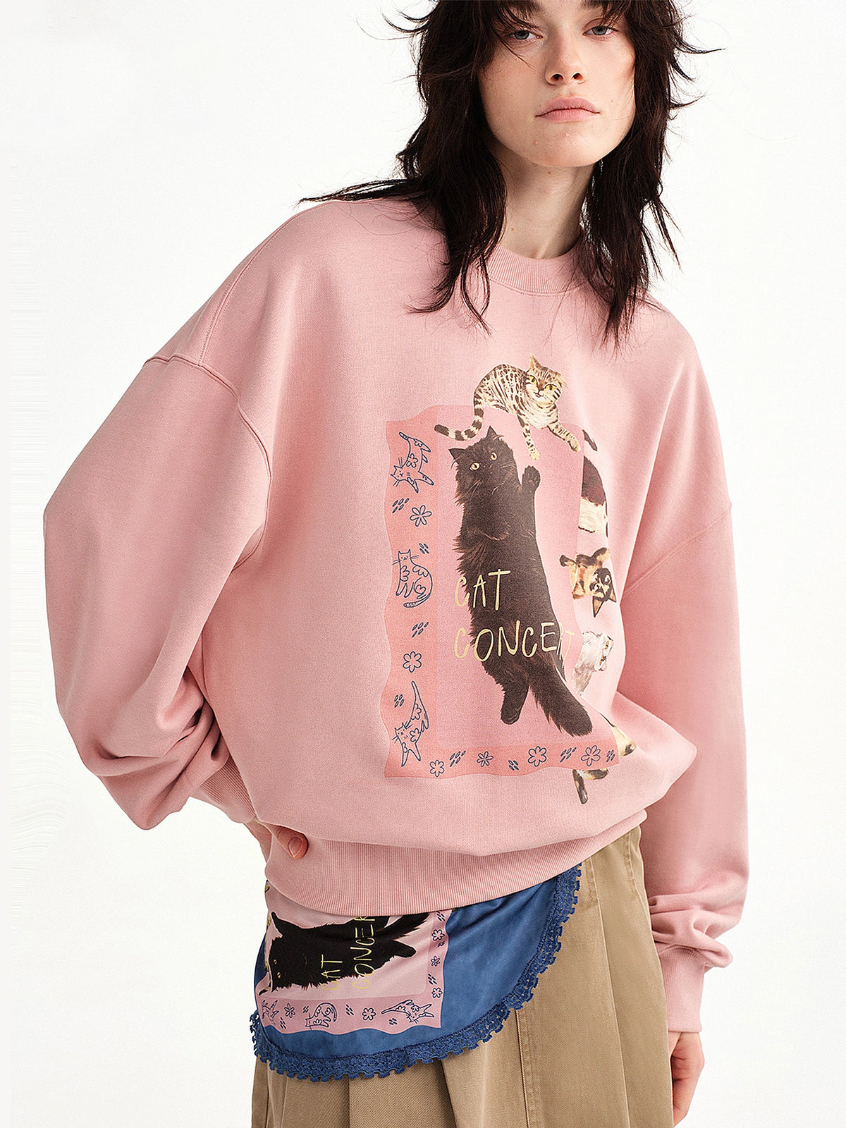 Outtheblue Dusty Pink Drop Shoulder Oversized Sweatshirt | Canton Collective