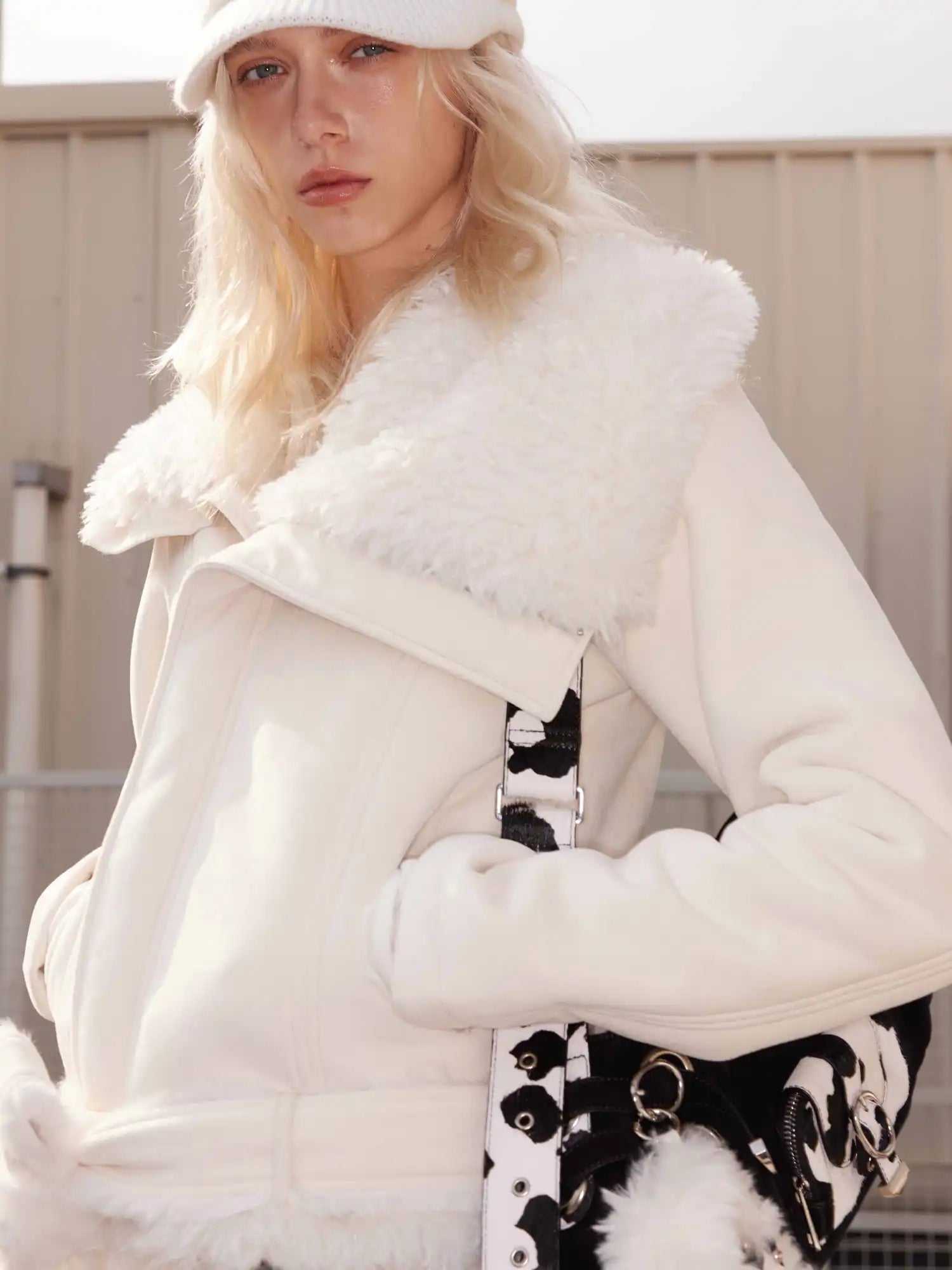 2th Desire Edgy Faux Fur Collar Biker Jacket | Canton Collective