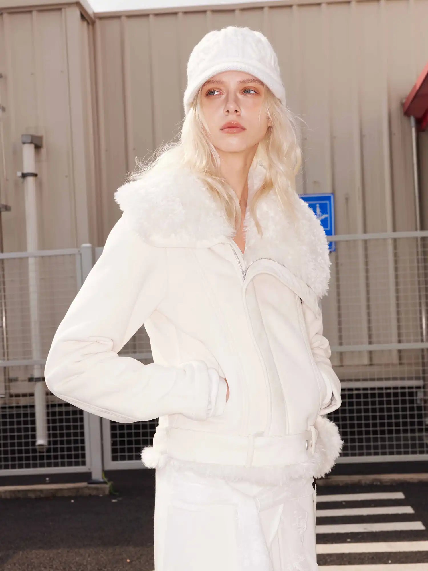 2th Desire Edgy Faux Fur Collar Biker Jacket | Canton Collective