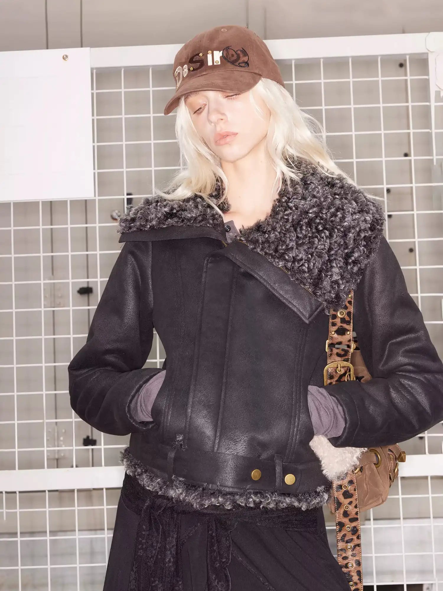 2th Desire Edgy Faux Fur Collar Biker Jacket | Canton Collective