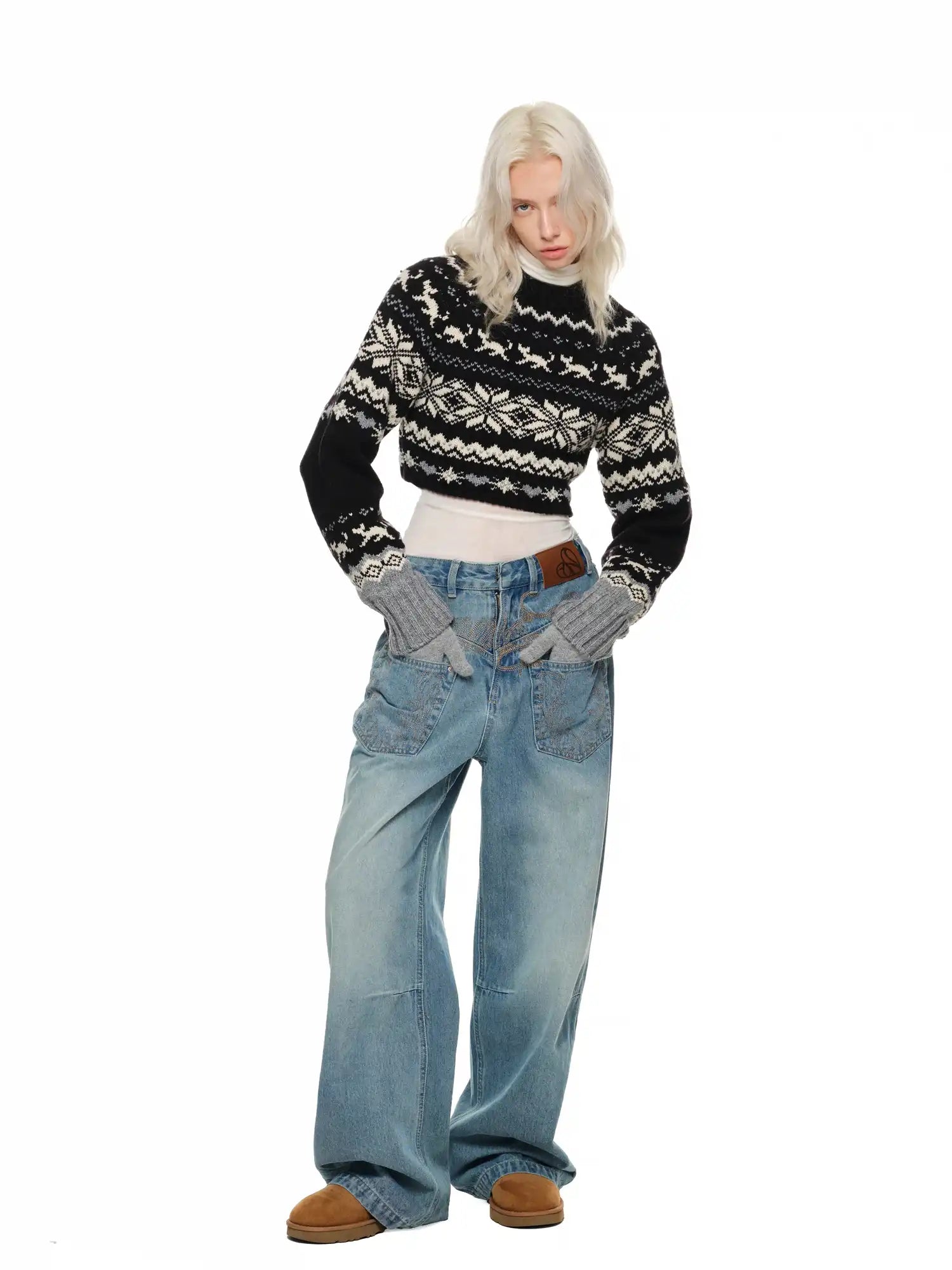 1Jinn Studio Embroidered Wide-Leg Jeans Pants | Canton Collective