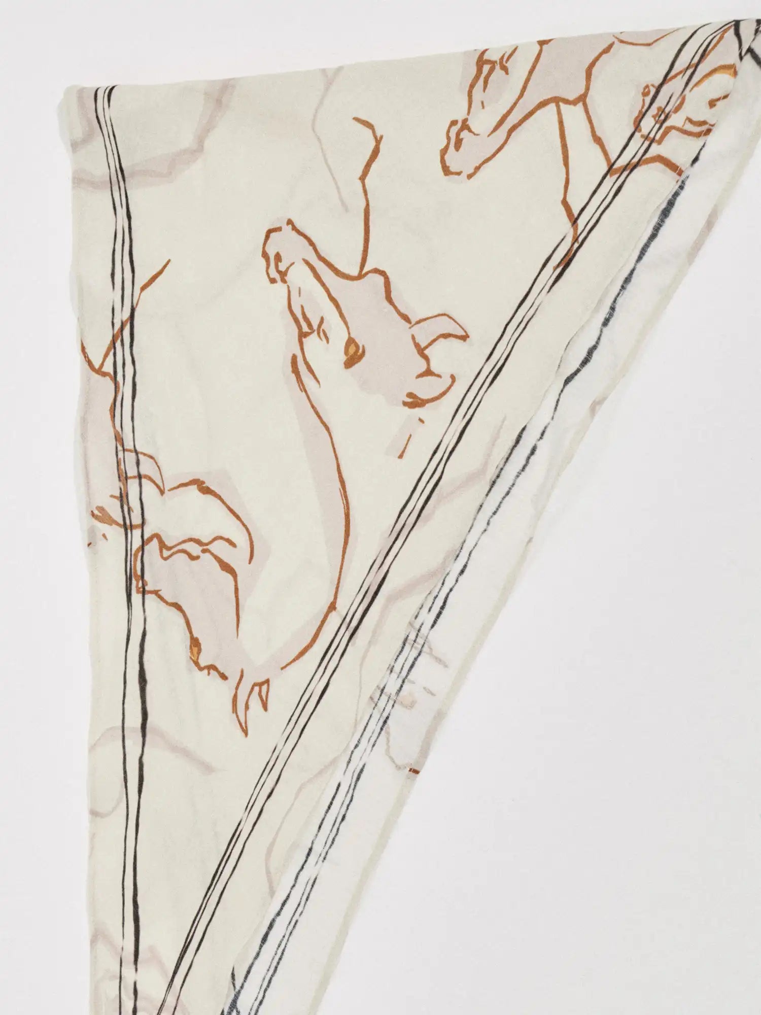 First Floor Equestrian Horse Print Linen Bandana Scarf | Canton Collective