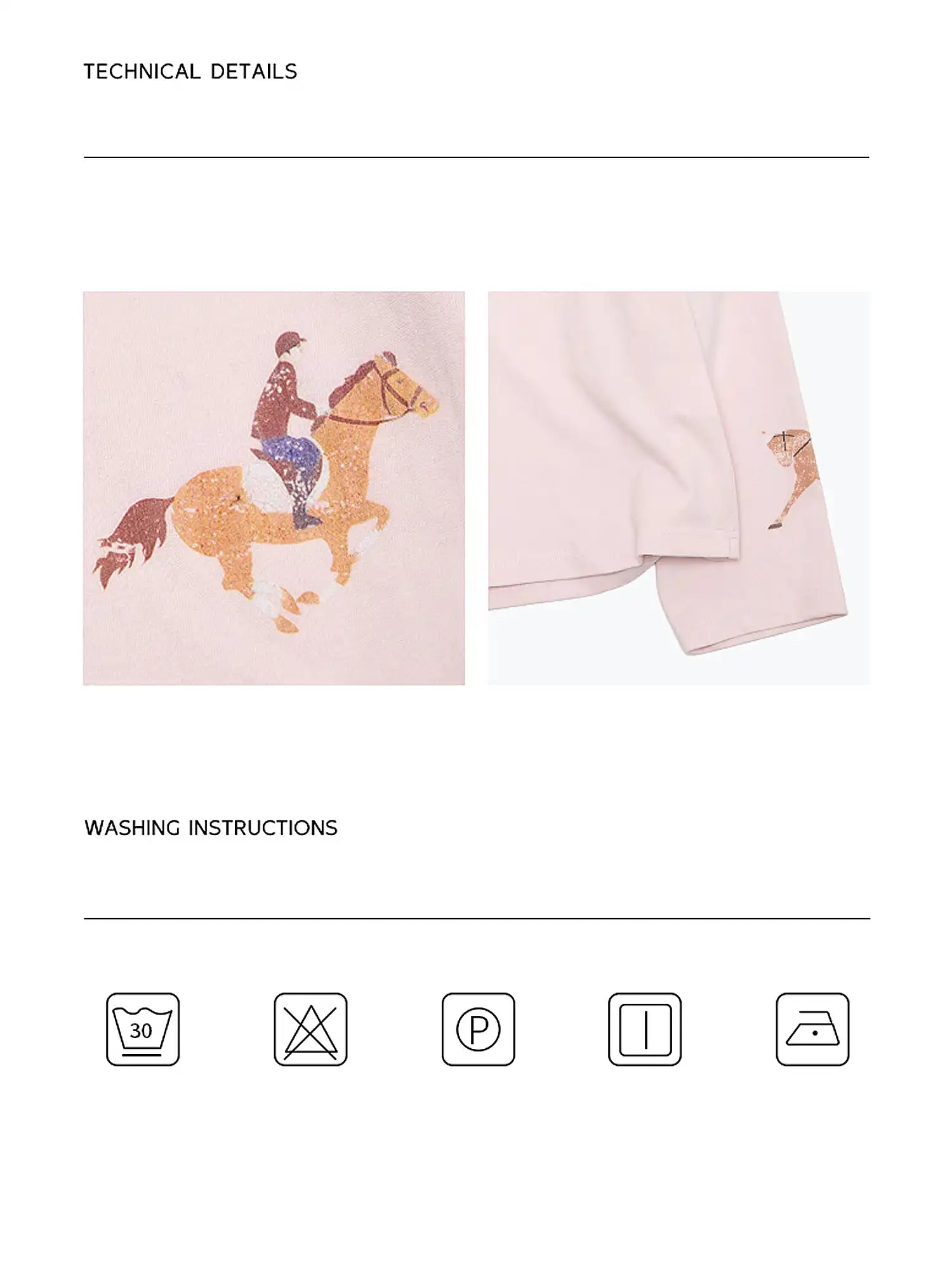 CantonCollective Design Equestrian Print Drop-Shoulder Long Sleeve Top | Canton Collective