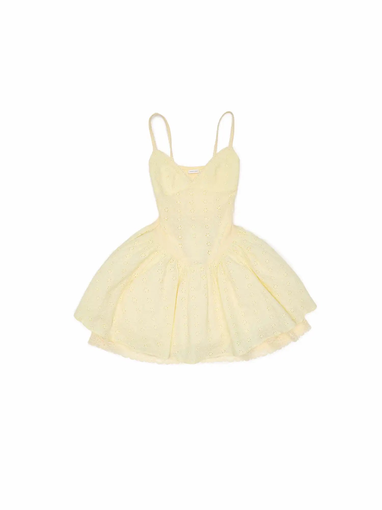 1Jinn Studio Eyelet & Jacquard Corset Mini Dress with Deep V | Canton Collective