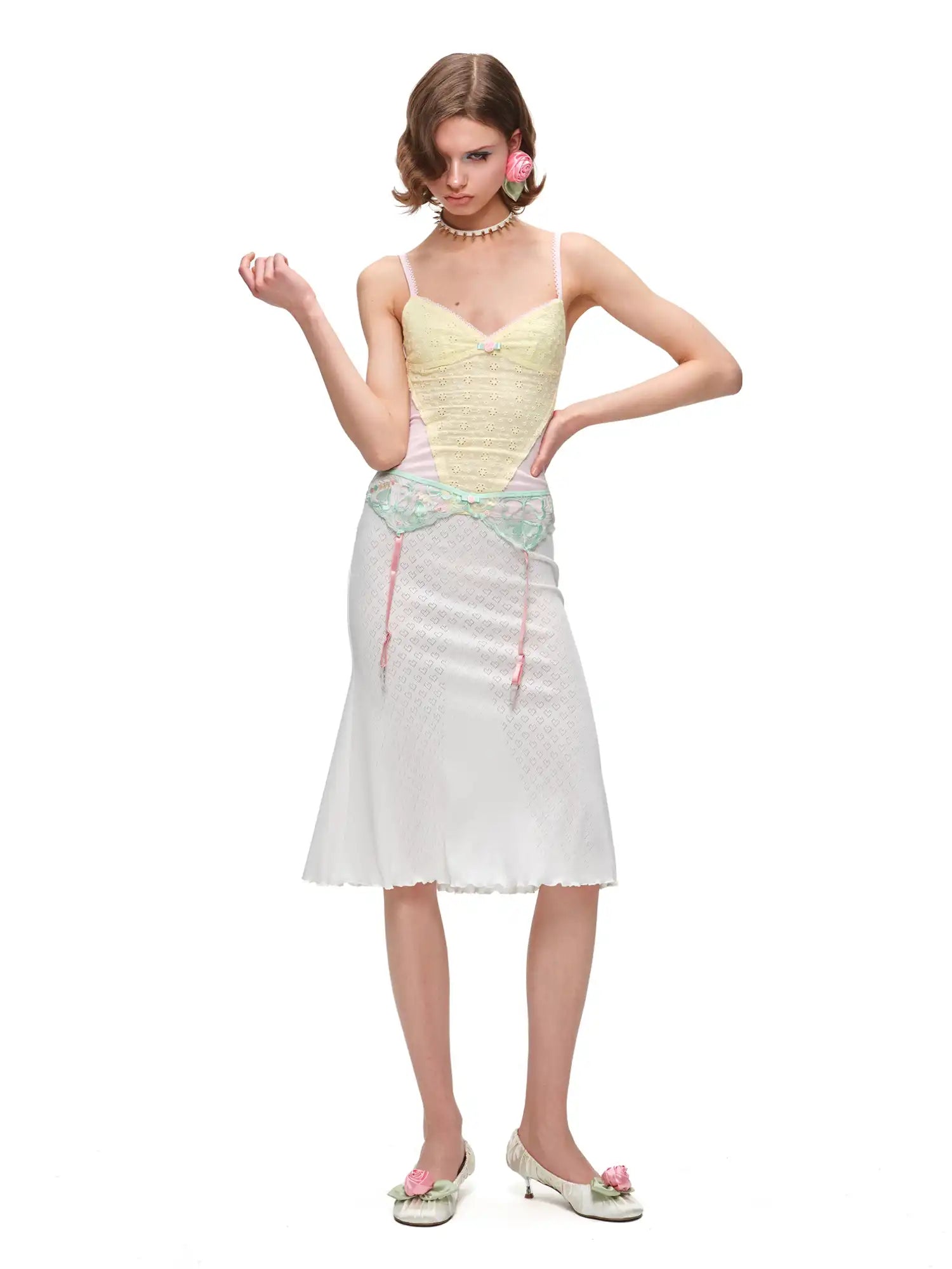 1Jinn Studio Eyelet Tank Top with Panel Ribbed Knit Camisole | Canton Collective
