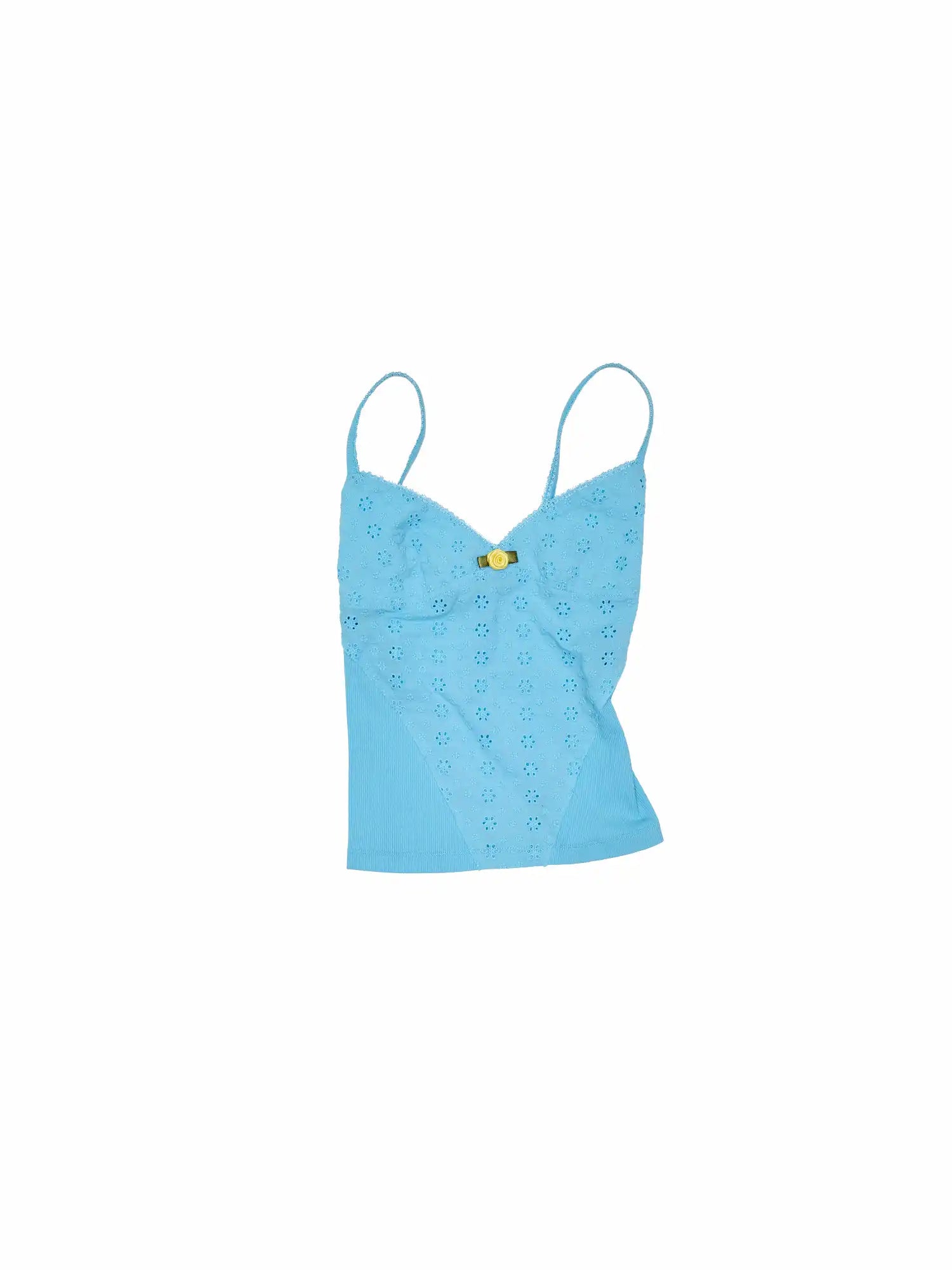 1Jinn Studio Eyelet Tank Top with Panel Ribbed Knit Camisole | Canton Collective