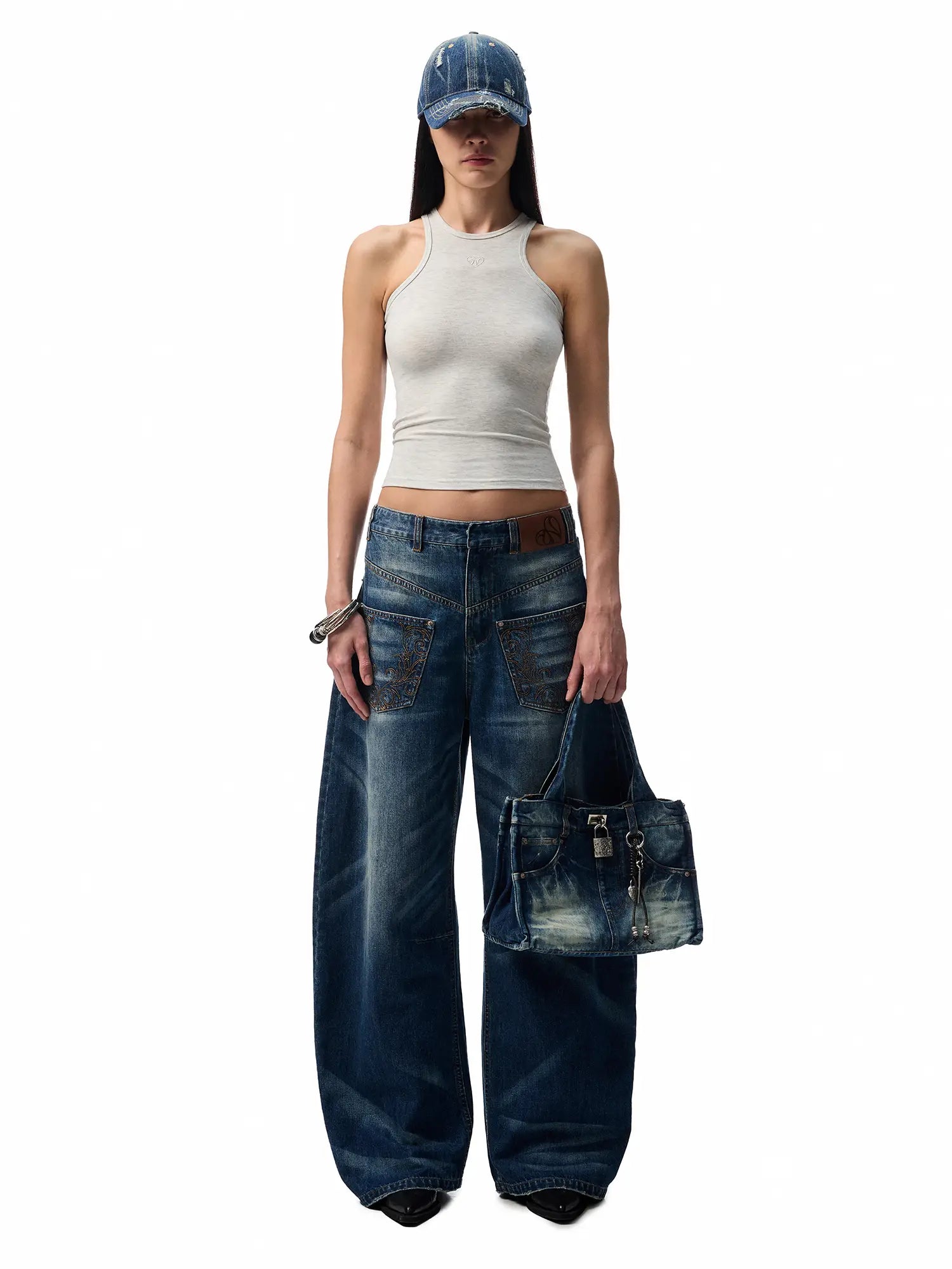 1Jinn Studio Faded Denim Tote | Canton Collective