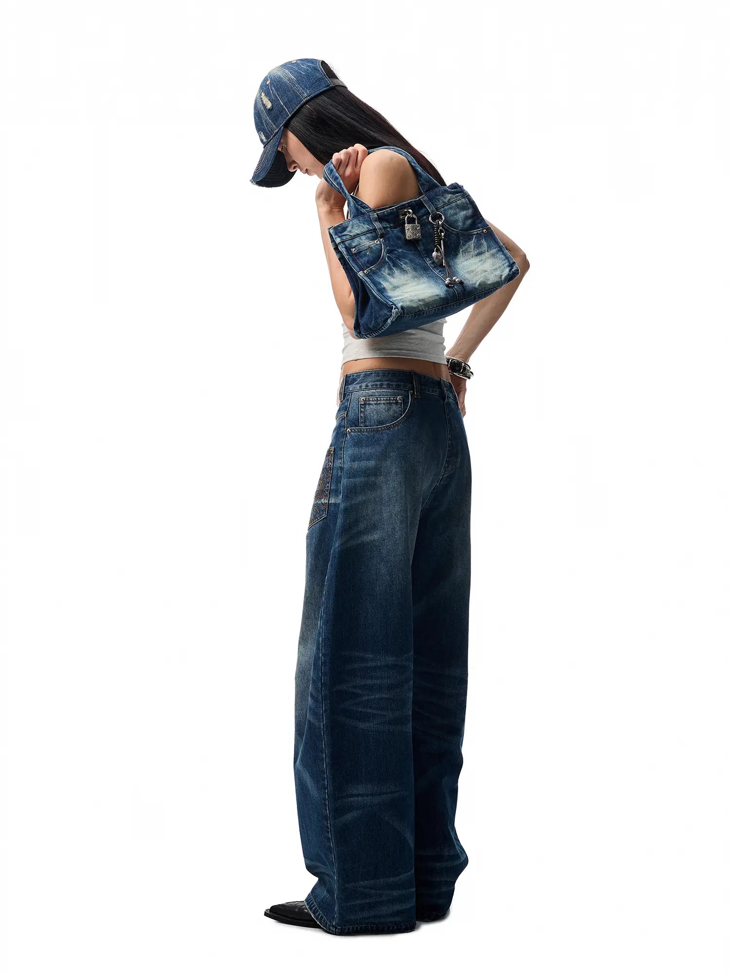 1Jinn Studio Faded Denim Tote | Canton Collective