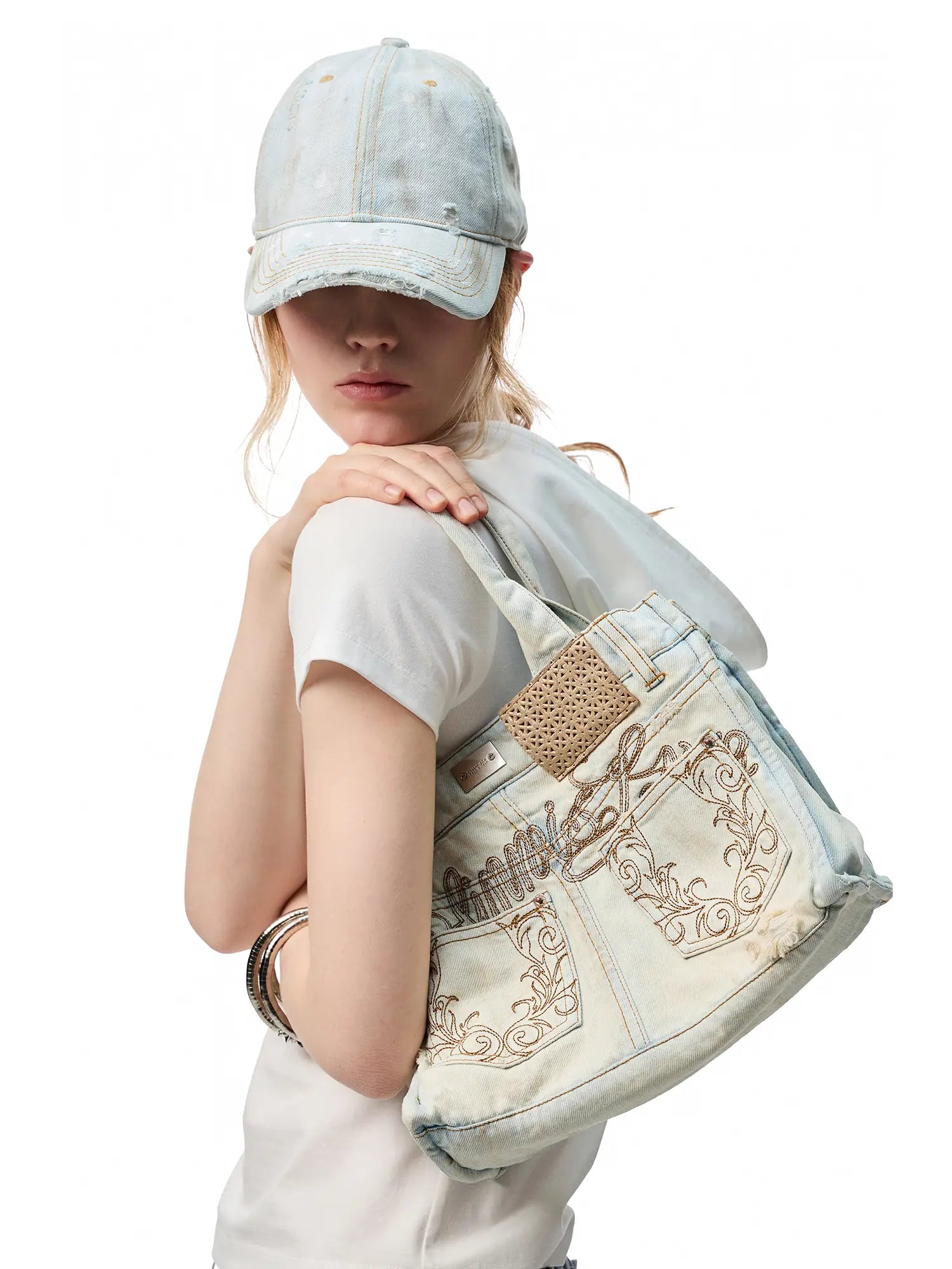 1Jinn Studio Faded Denim Tote | Canton Collective