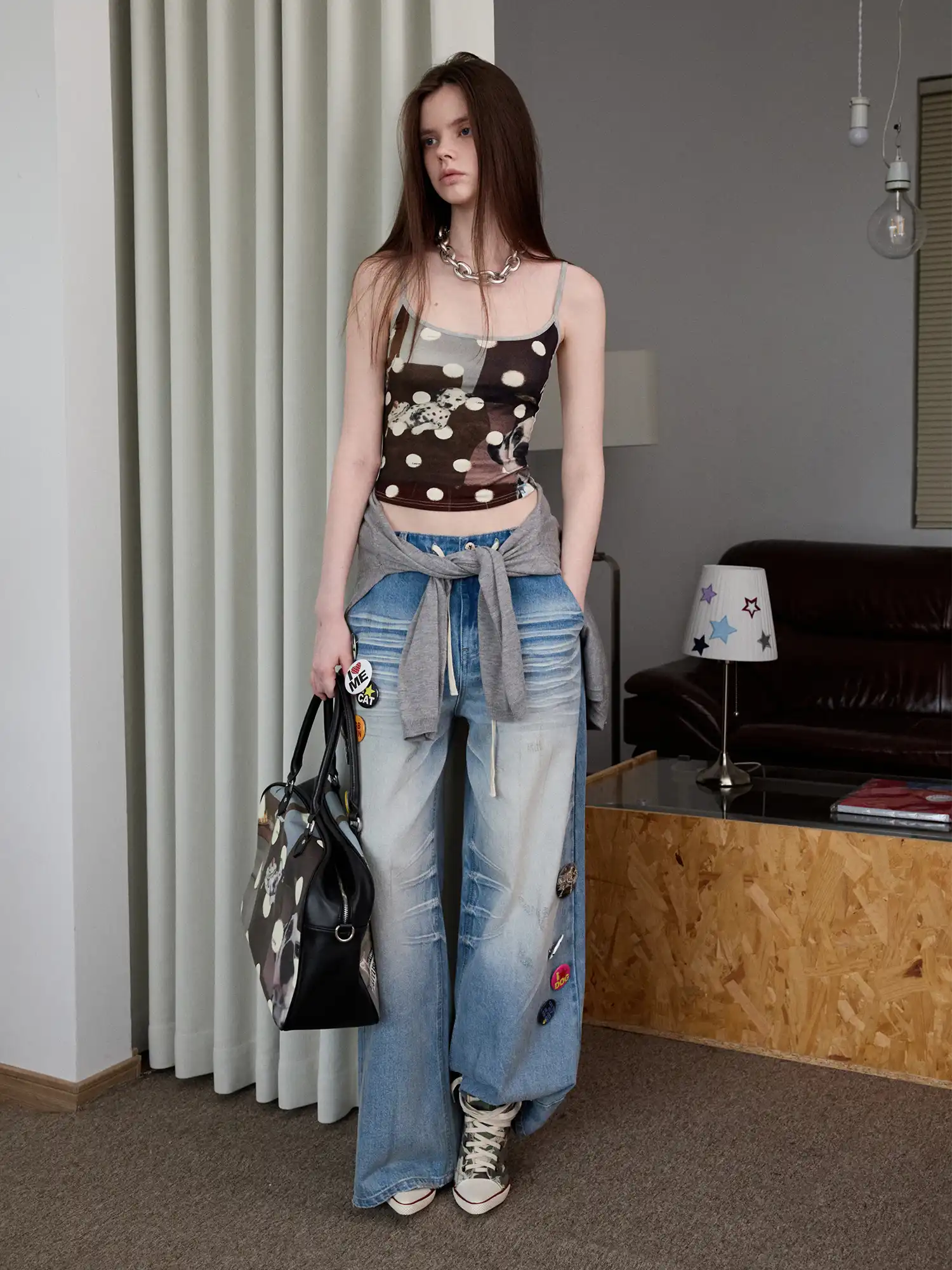 1Jinn Studio Faded Denim Wide Leg Jeans Pants | Canton Collective