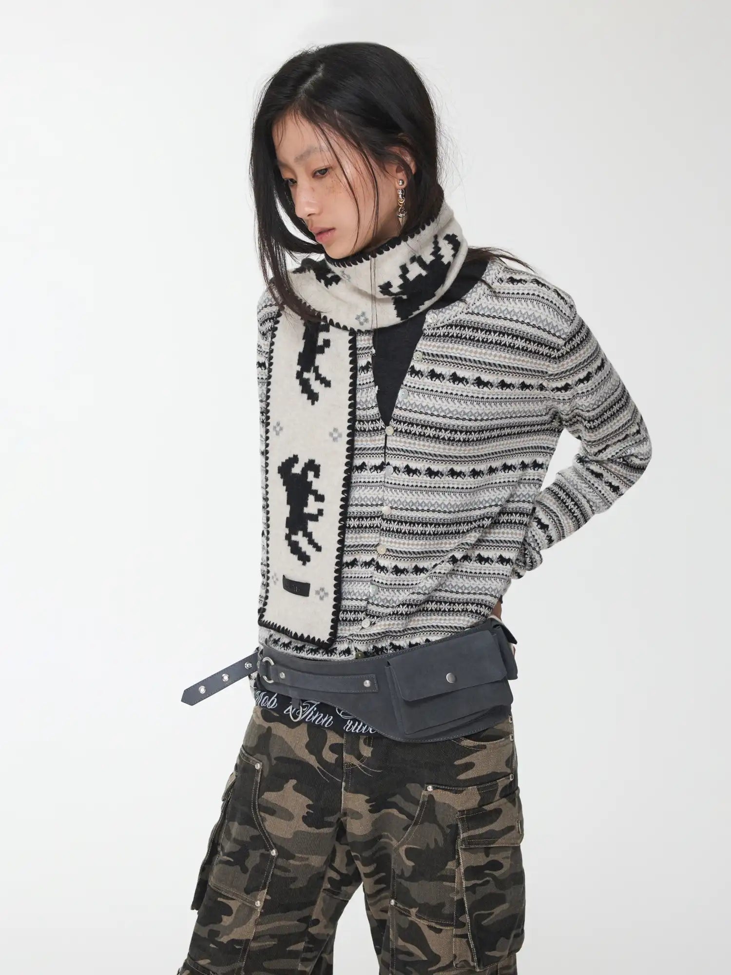 1Jinn Studio Fair Isle Drawstring Bud Cardigan | Canton Collective