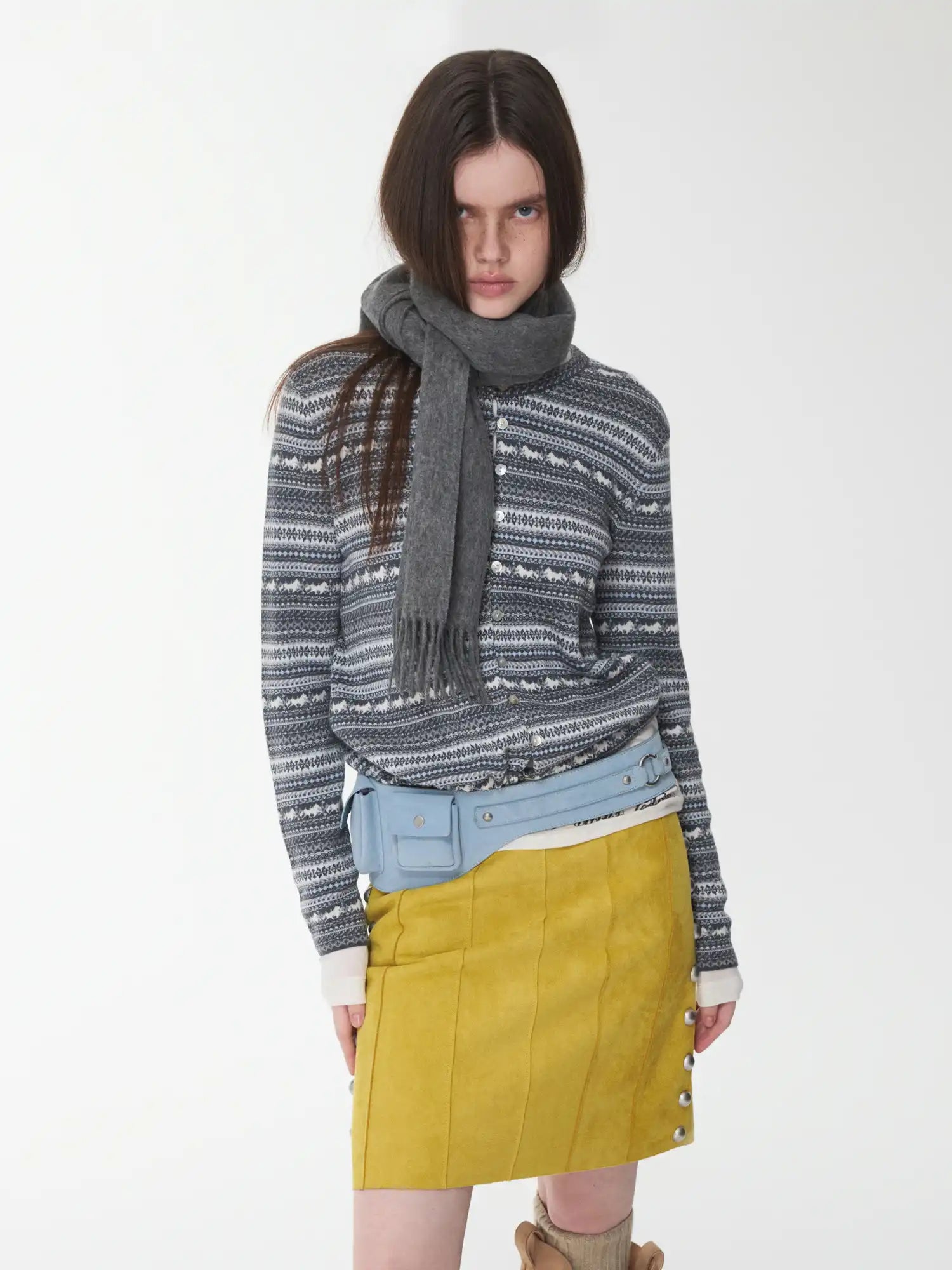 1Jinn Studio Fair Isle Drawstring Bud Cardigan | Canton Collective