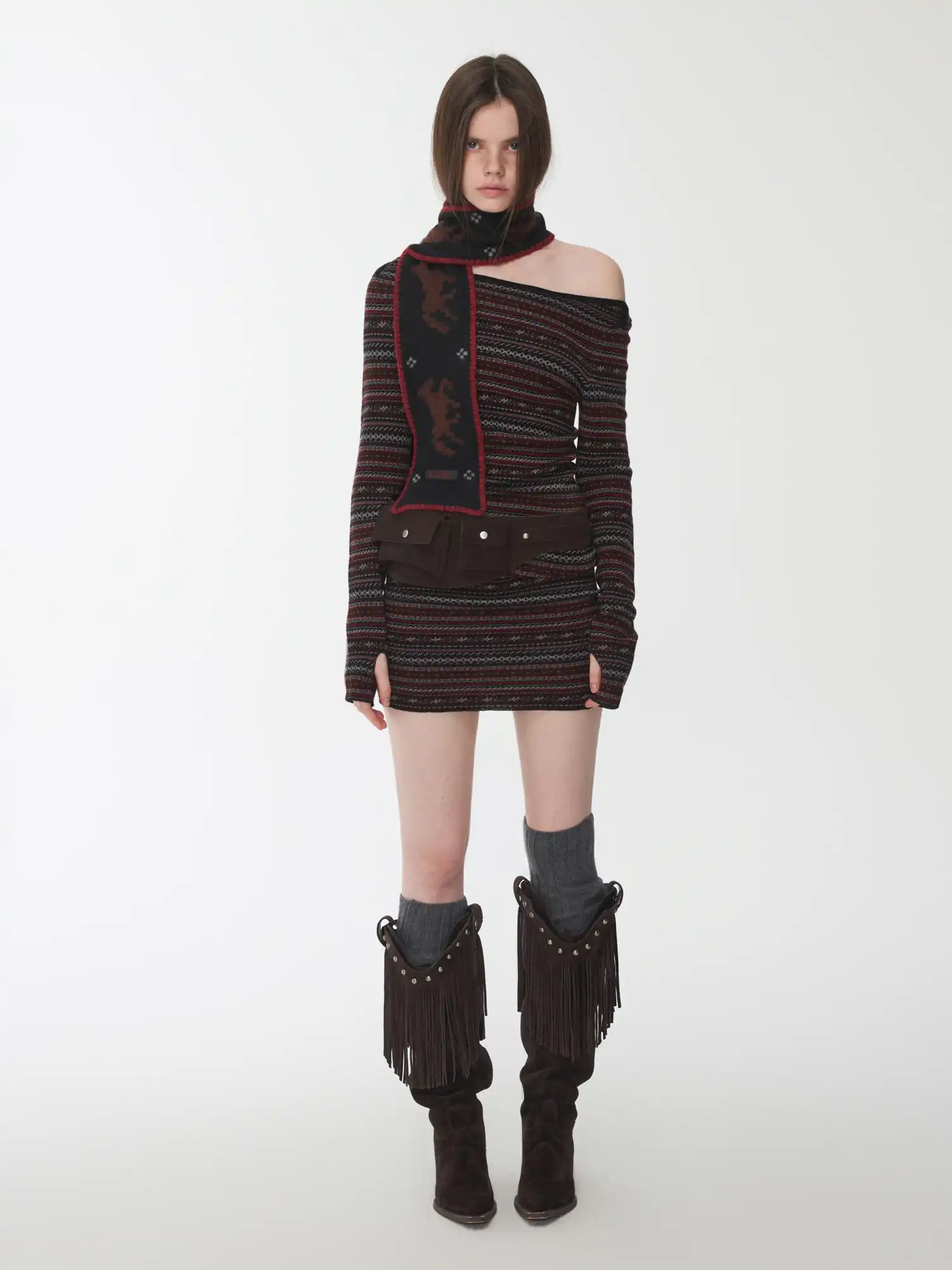 1Jinn Studio Fair Isle Off-Shoulder Dress | Canton Collective