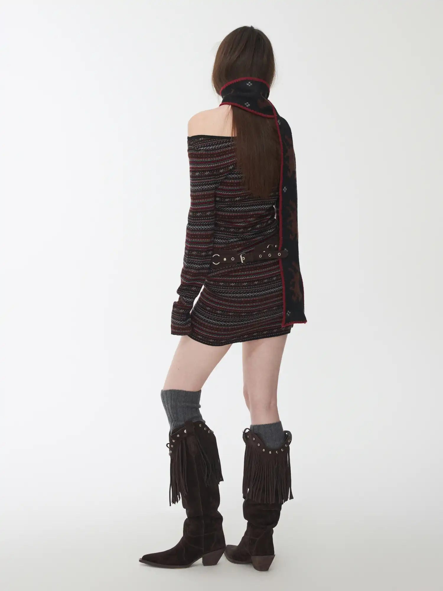 1Jinn Studio Fair Isle Off-Shoulder Dress | Canton Collective