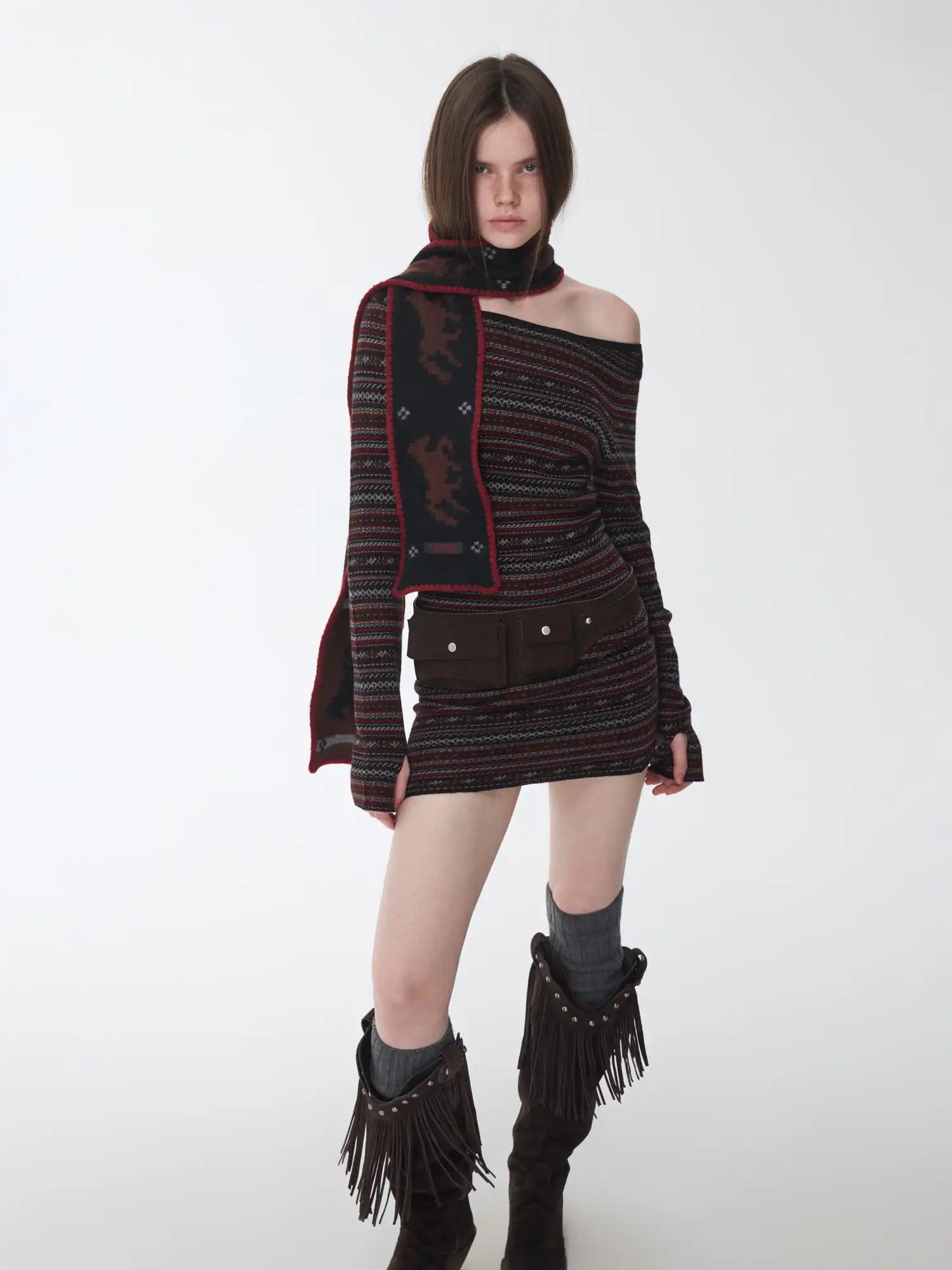 1Jinn Studio Fair Isle Off-Shoulder Dress | Canton Collective