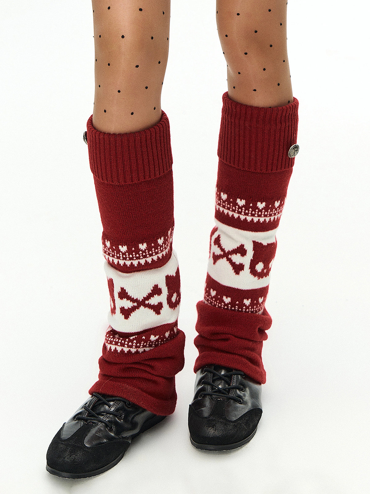 Deleteex Fair Isle Skull-Cat Knit Leg Warmers | Canton Collective