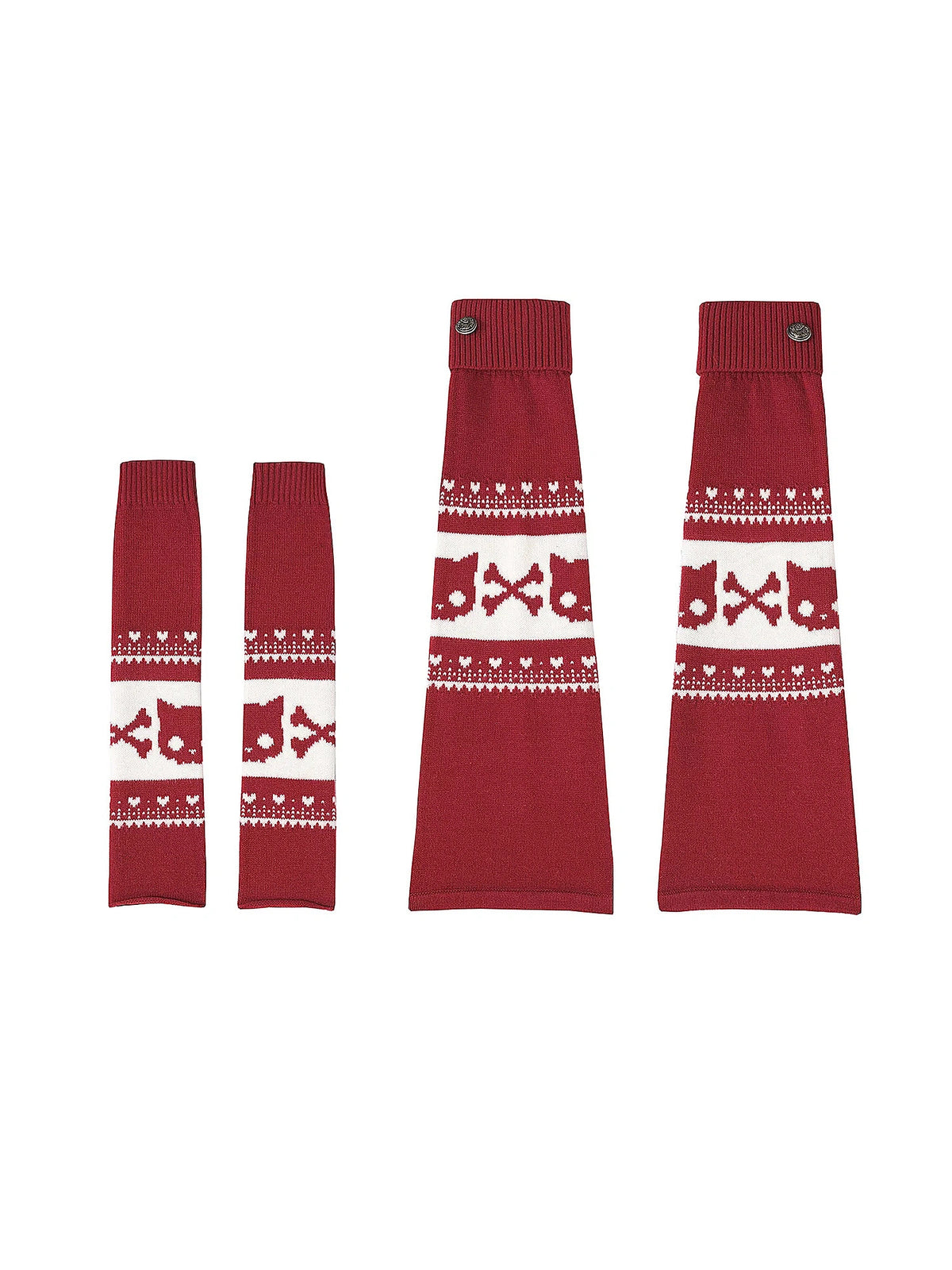 Deleteex Fair Isle Skull-Cat Knit Leg Warmers | Canton Collective