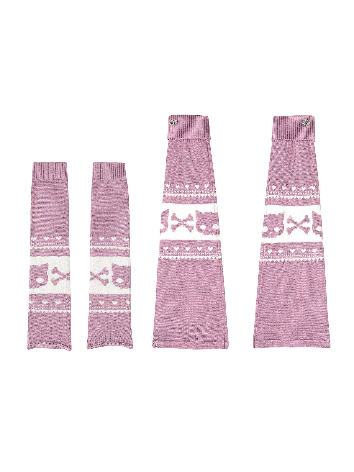 Deleteex Fair Isle Skull-Cat Knit Leg Warmers | Canton Collective
