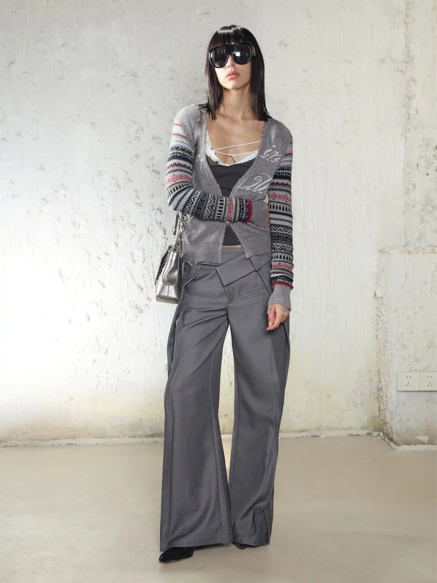 2th Desire Fair Isle Sleeve Cardigan | Canton Collective