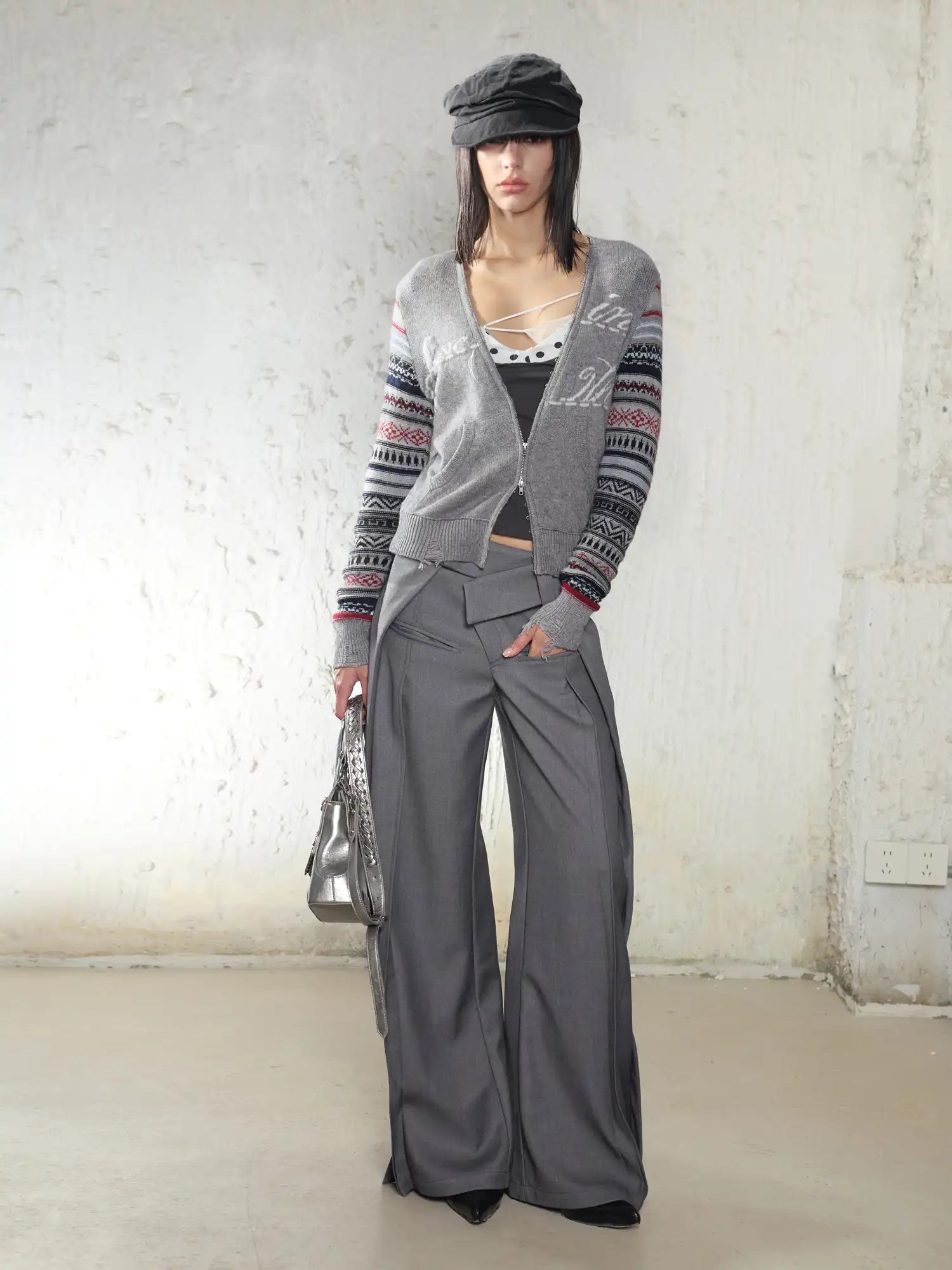 2th Desire Fair Isle Sleeve Cardigan | Canton Collective