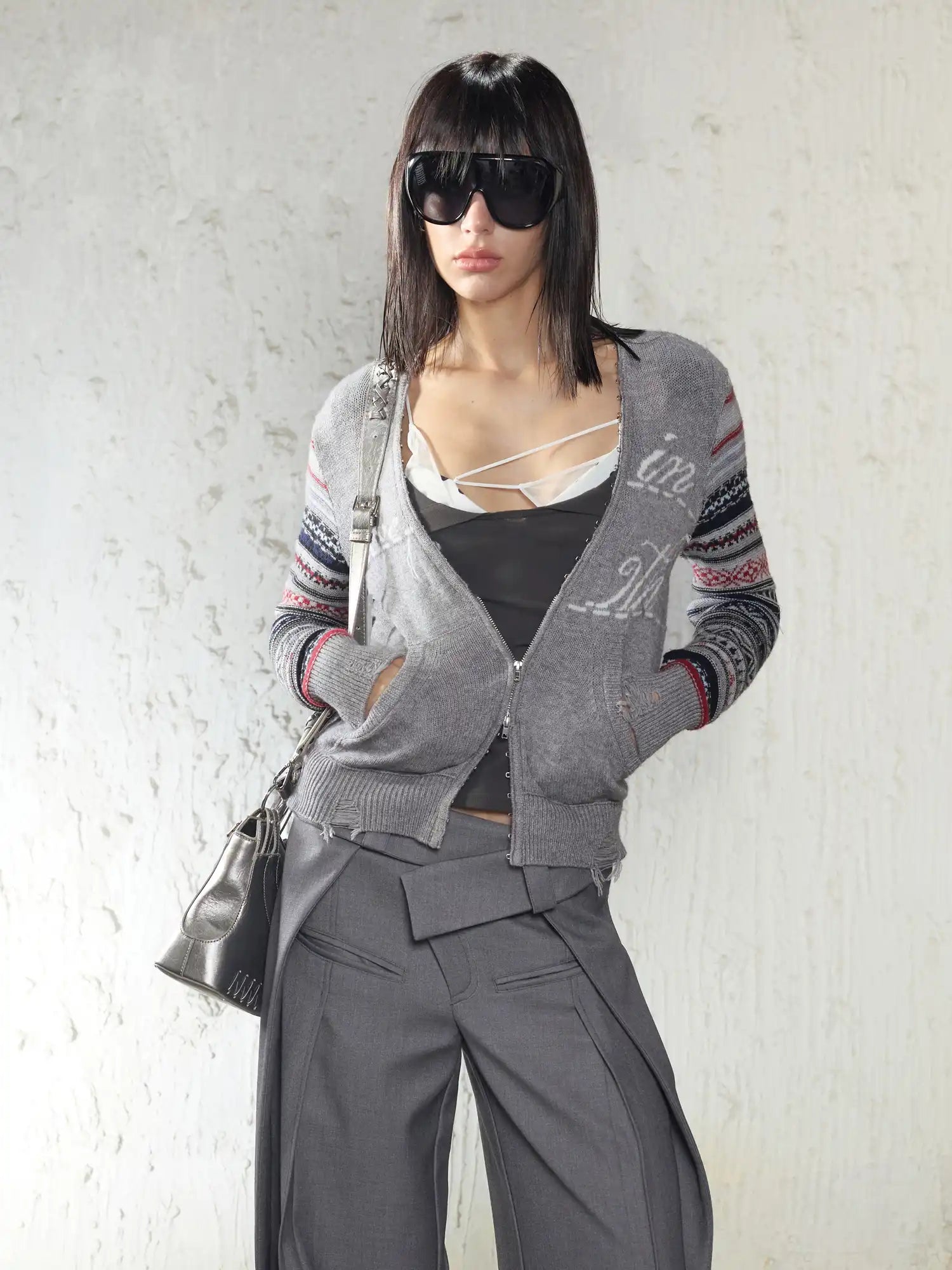 2th Desire Fair Isle Sleeve Cardigan | Canton Collective