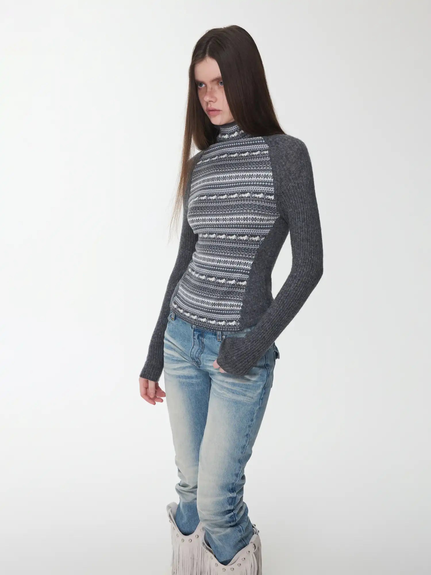 1Jinn Studio Fair Isle Turtleneck Sweater | Canton Collective