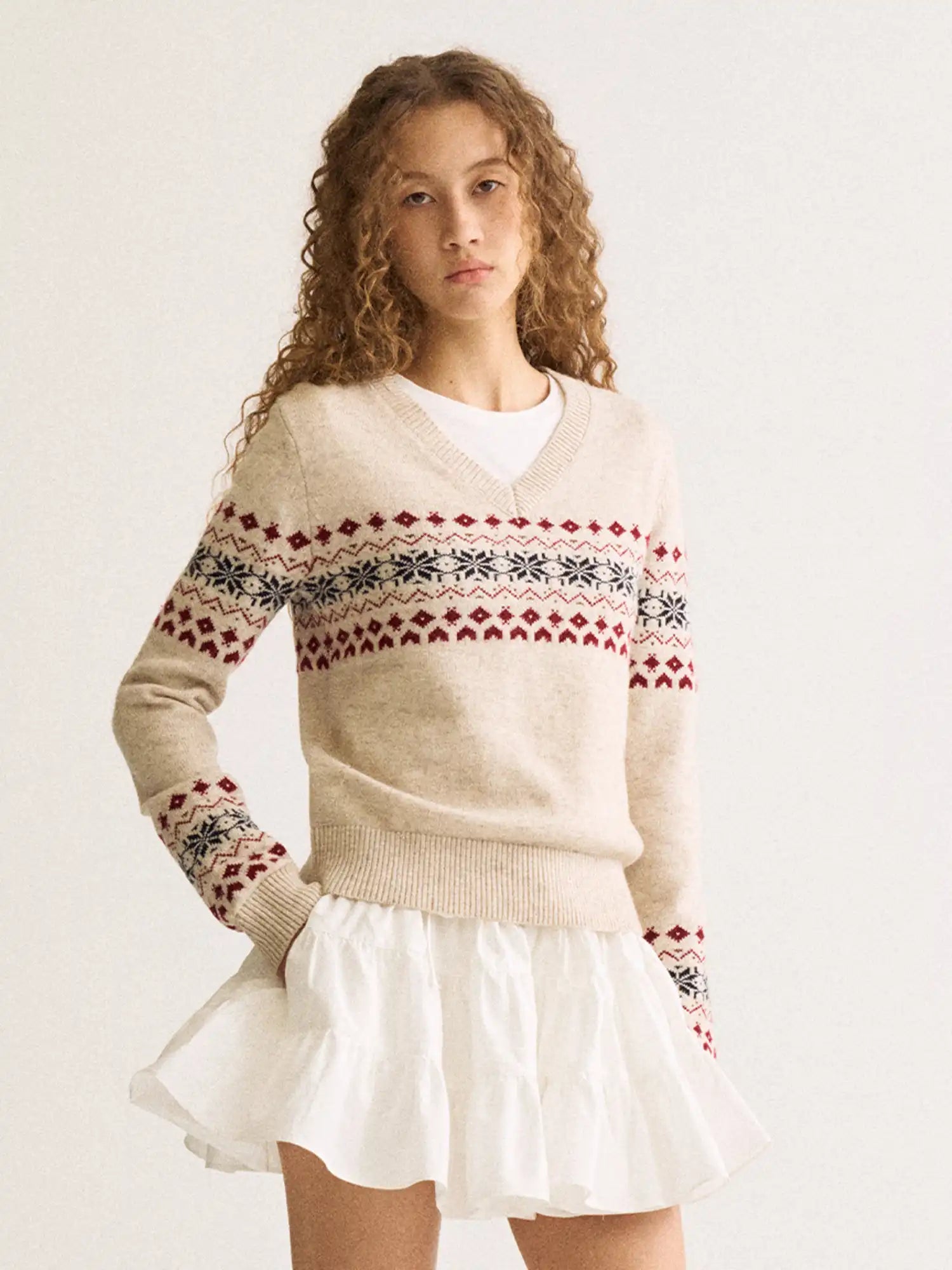 FirstFloor Fair Isle V-Neck Sweater | Canton Collective