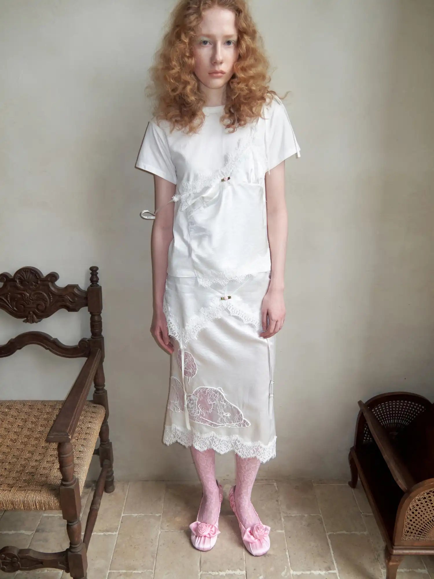 1Jinn Studio Faux-Layered Lace Cami Short Sleeve Tee | Canton Collective