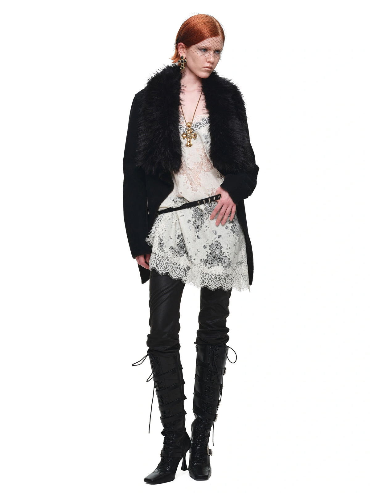 1Jinn Studio Faux Fur Suede Asymmetric Jacket | Canton Collective