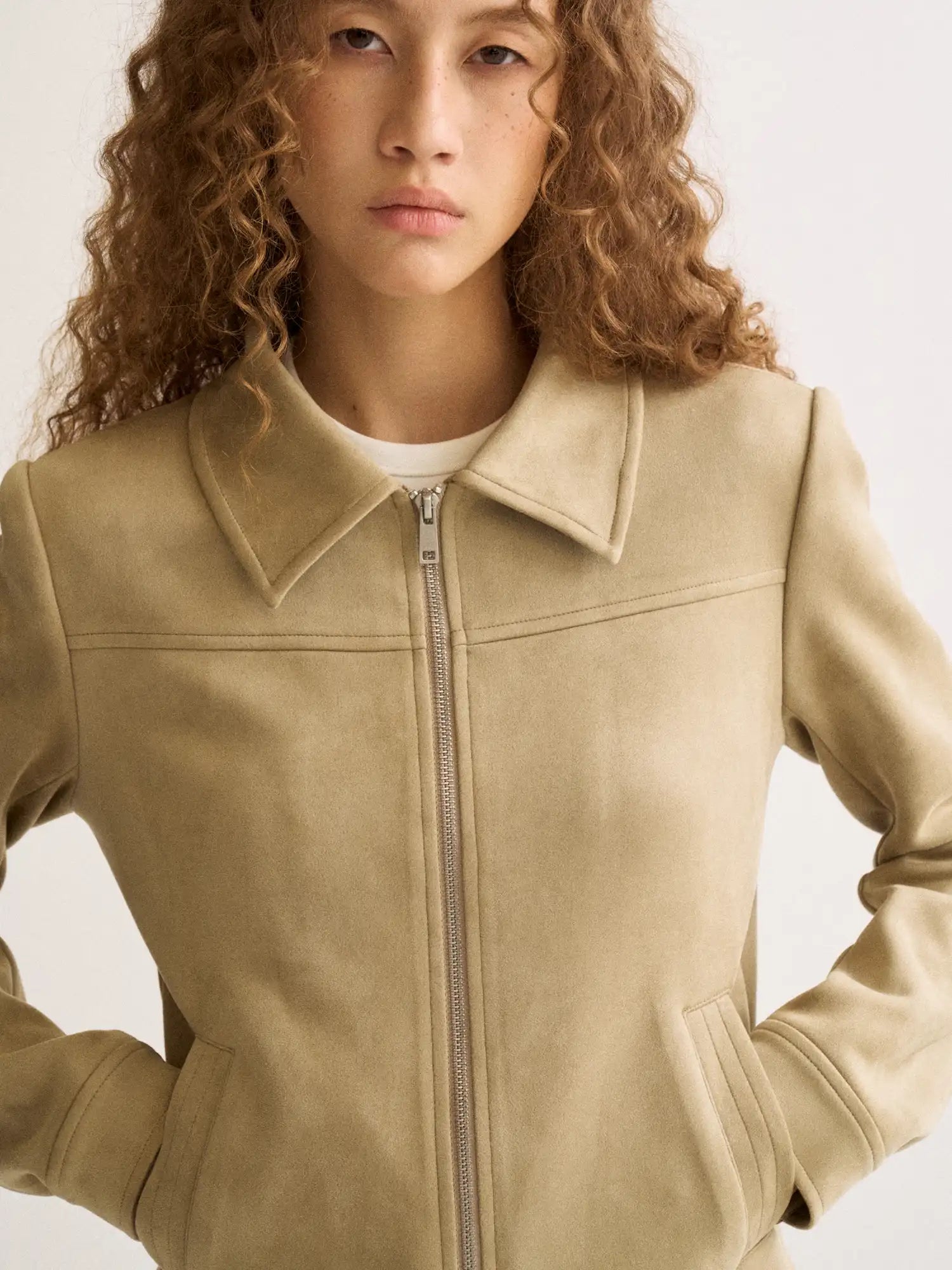 FirstFloor Faux Suede Fitted Jacket | Canton Collective