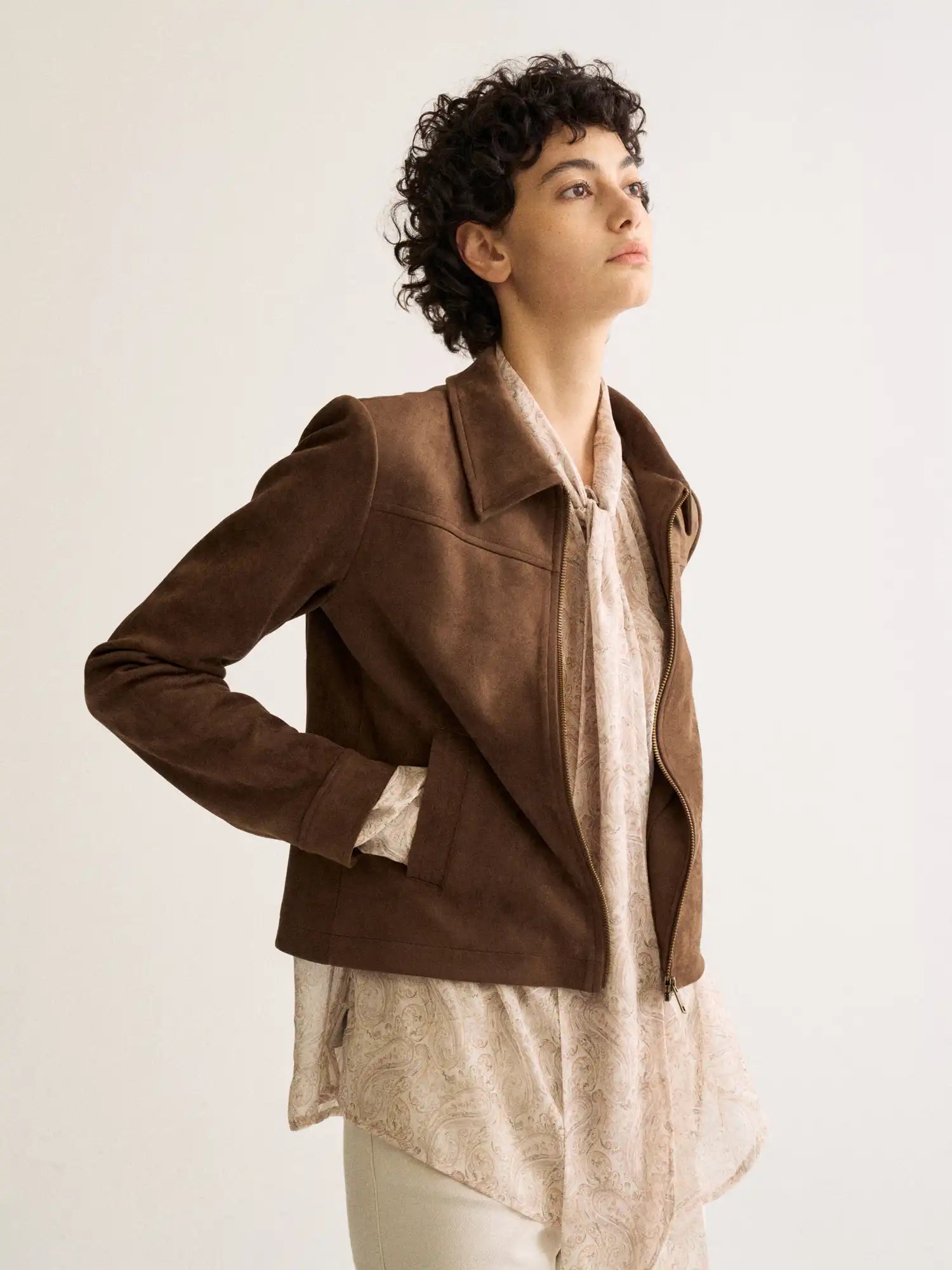 FirstFloor Faux Suede Fitted Jacket | Canton Collective