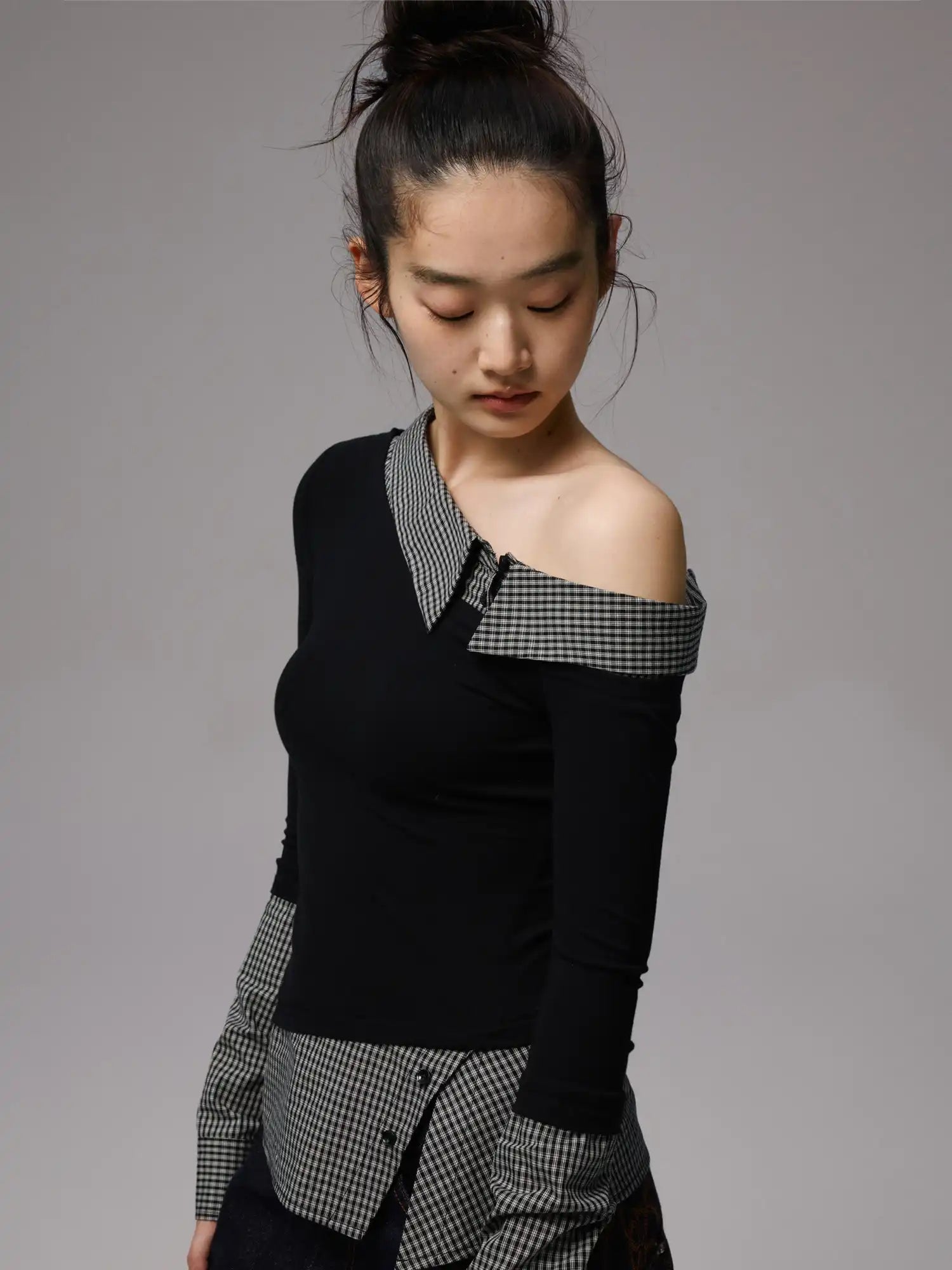 1Jinn Studio Faux Two Piece Off Shoulder Top | Canton Collective