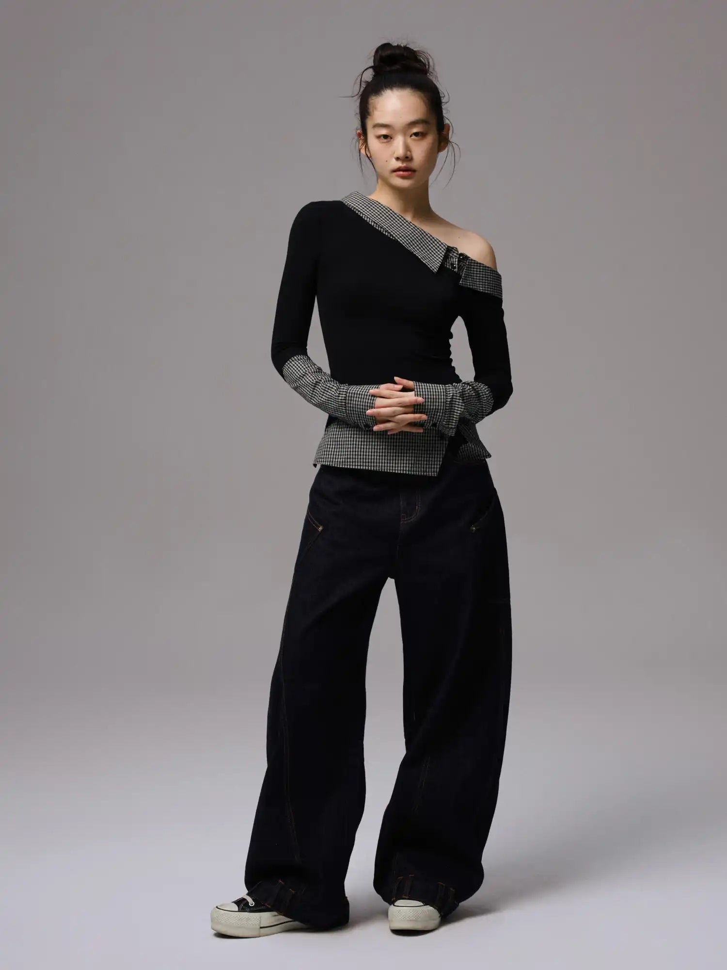 1Jinn Studio Faux Two Piece Off Shoulder Top | Canton Collective