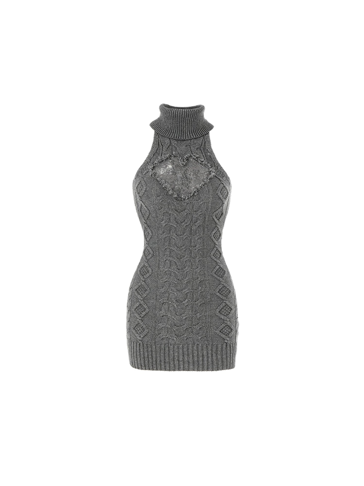 1Jinn Studio Feminine Lace and Knit High-Neck Dress | Canton Collective