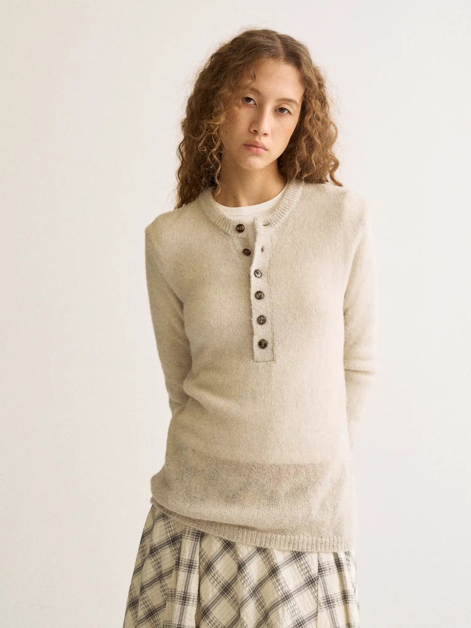 FirstFloor Fitted Henley Neck Sweater | Canton Collective