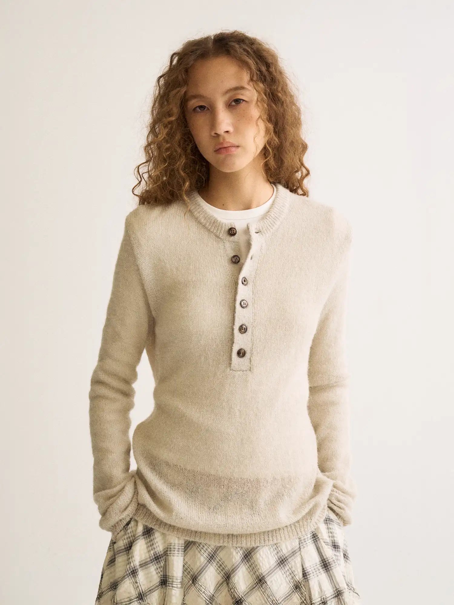 FirstFloor Fitted Henley Neck Sweater | Canton Collective