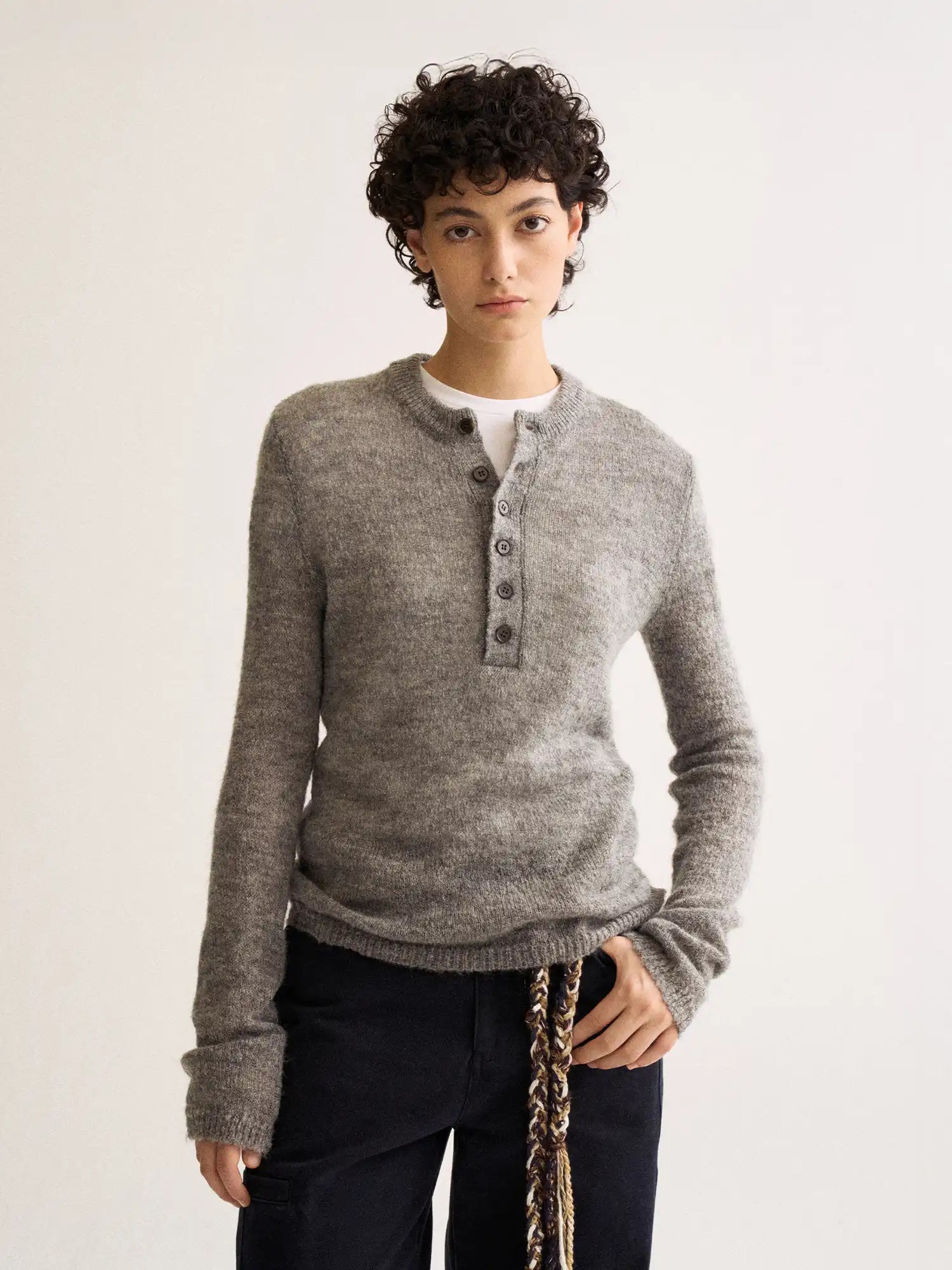 FirstFloor Fitted Henley Neck Sweater | Canton Collective