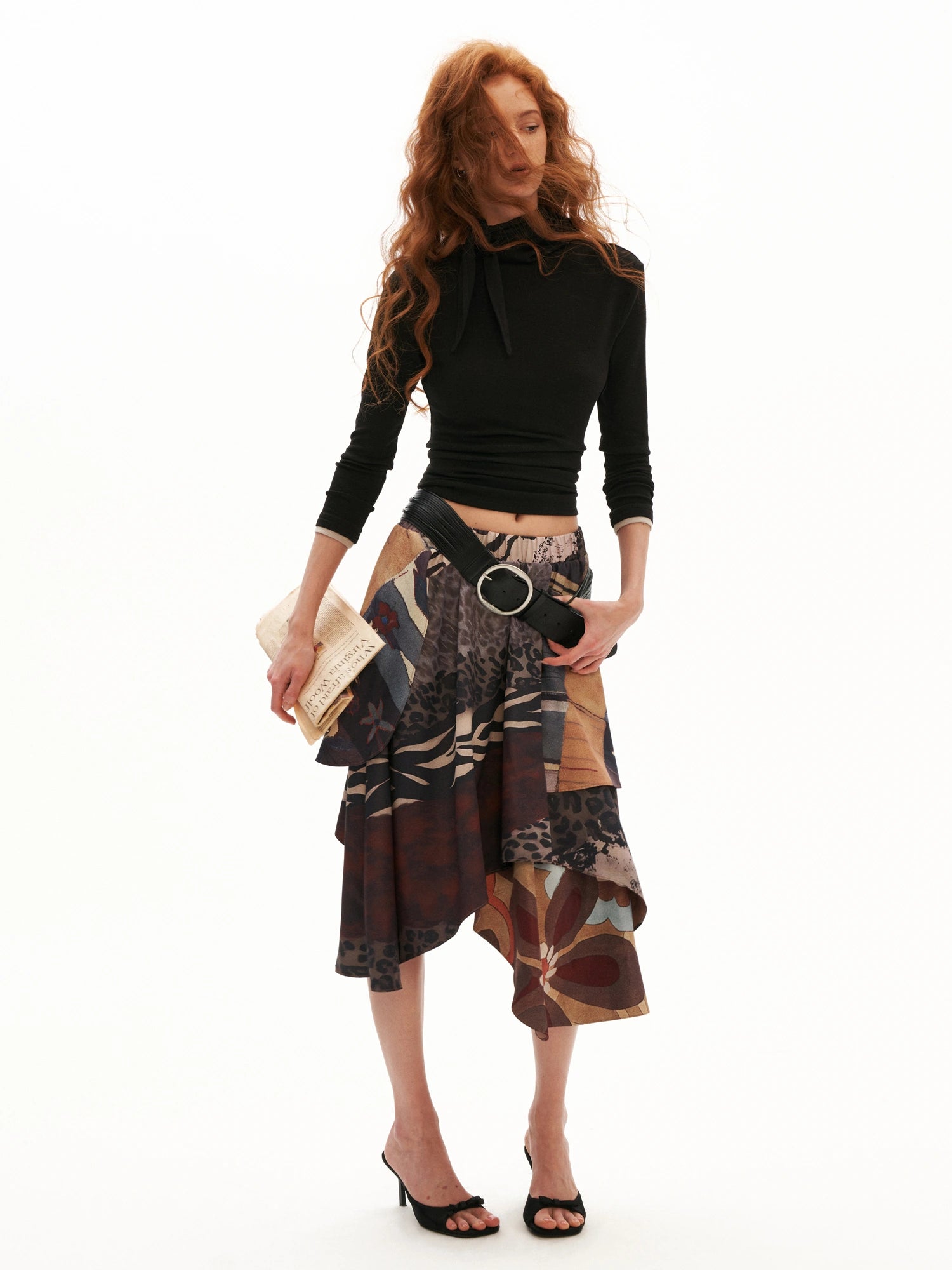 MAMC Fitted Long Sleeve Neck Scarf Top | Canton Collective