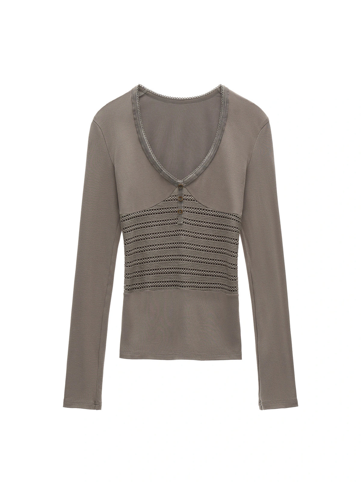 MAMC Fitted V-Neck Layering Long Sleeve Top | Canton Collective
