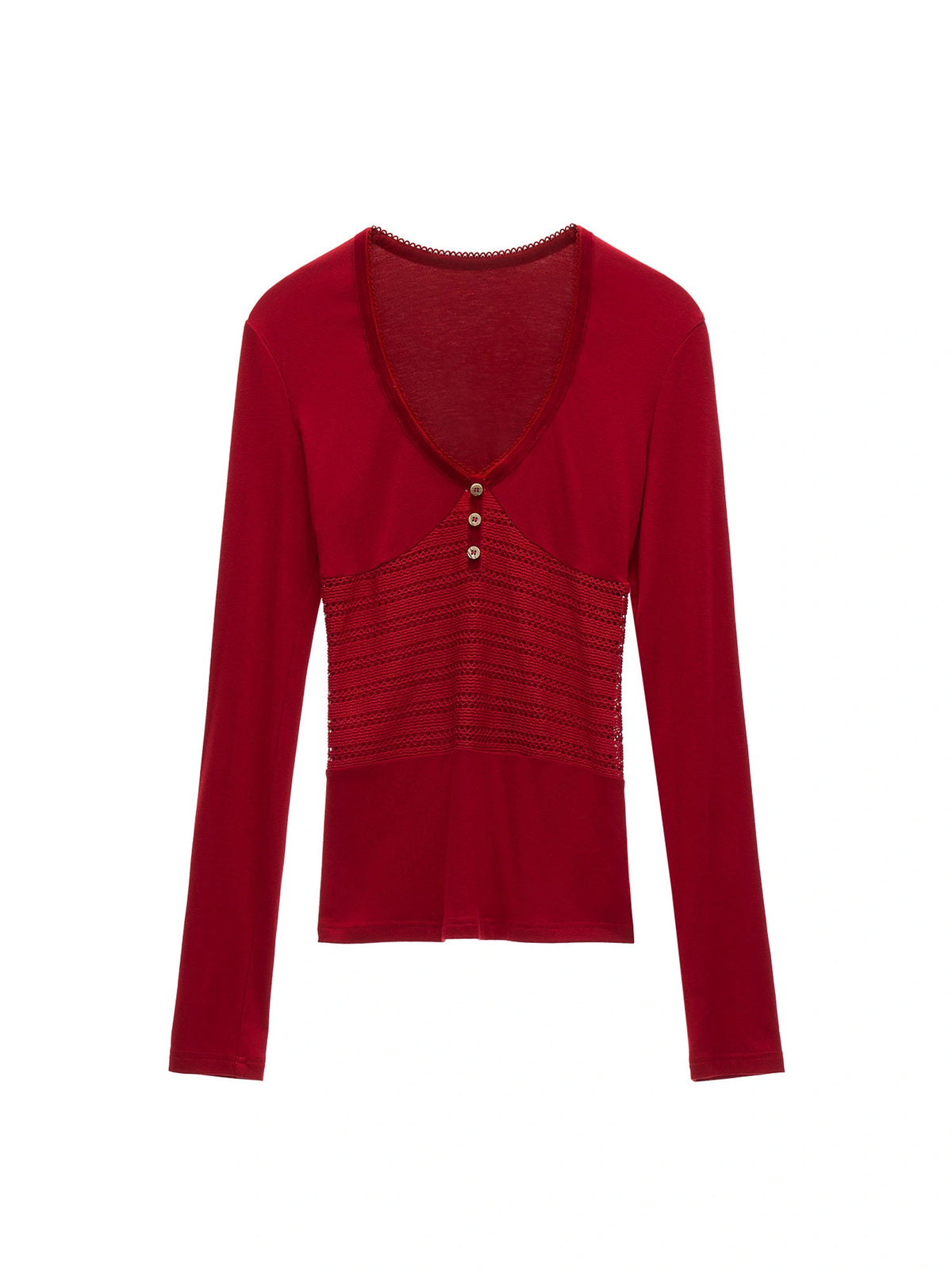 MAMC Fitted V-Neck Layering Long Sleeve Top | Canton Collective
