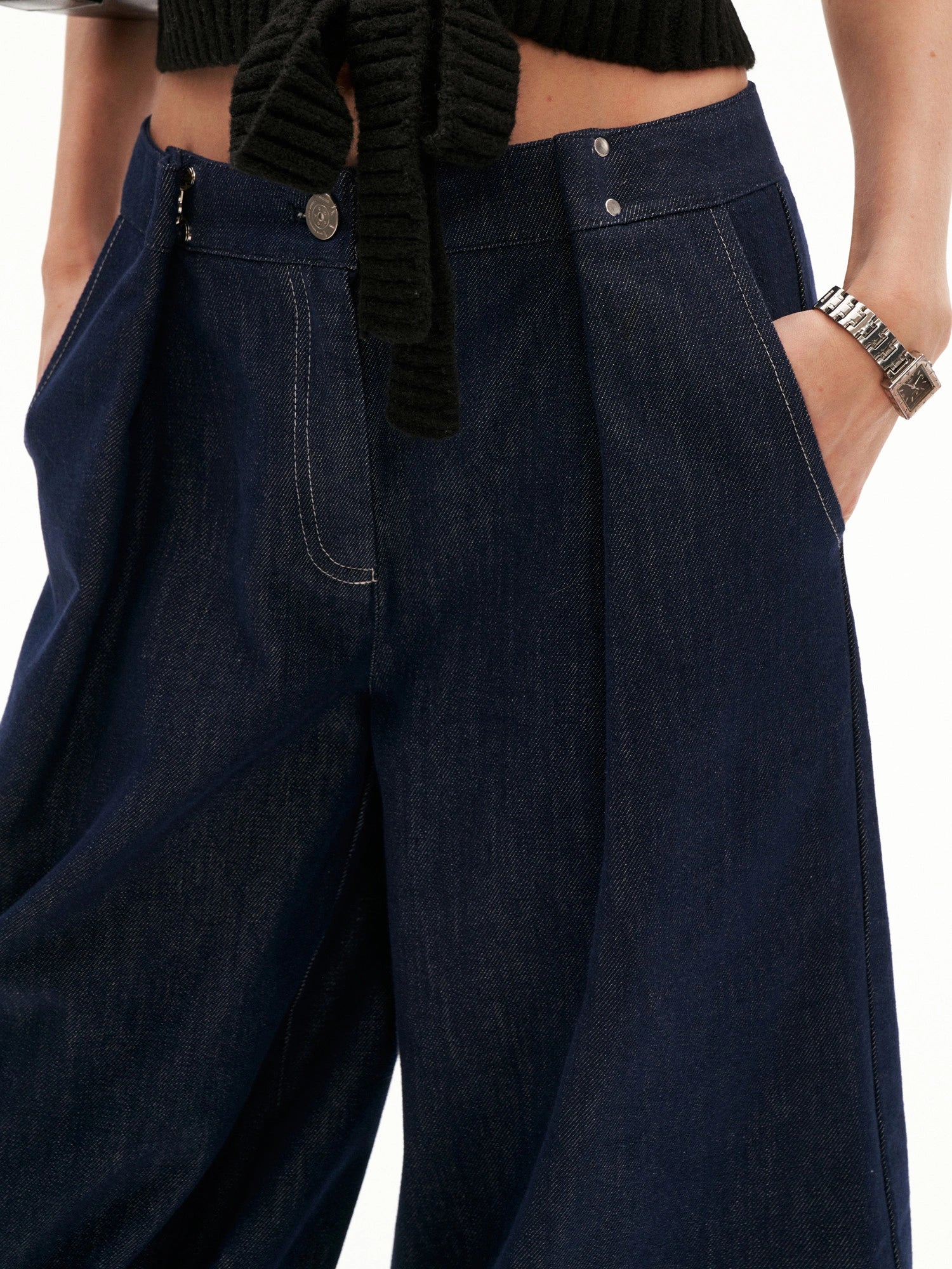 MAMC Flare Cuffs Cropped Barrel Leg Jeans | Canton Collective