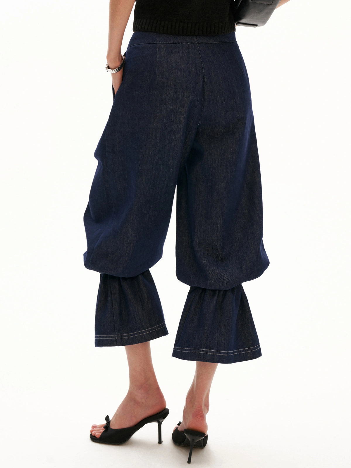 MAMC Flare Cuffs Cropped Barrel Leg Jeans | Canton Collective