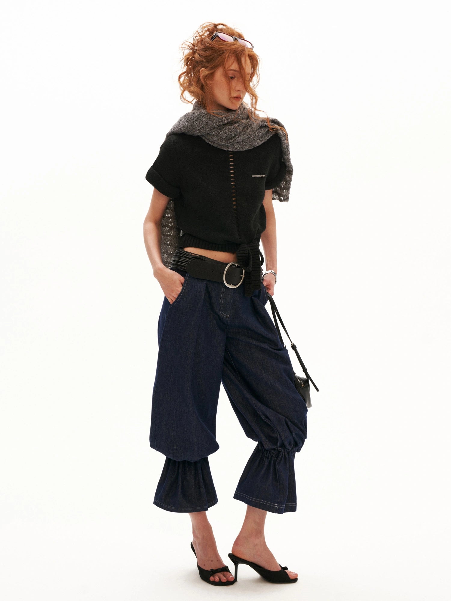 MAMC Flare Cuffs Cropped Barrel Leg Jeans | Canton Collective