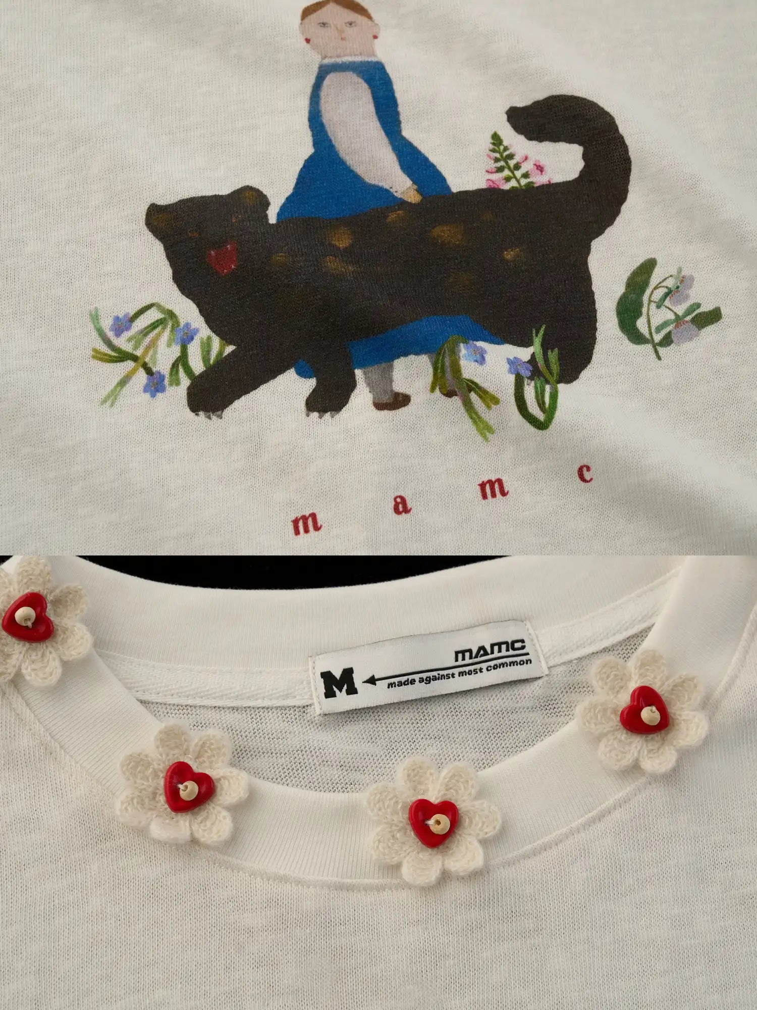 MAMC Floral Buttons Collar Cropped Tee | Canton Collective